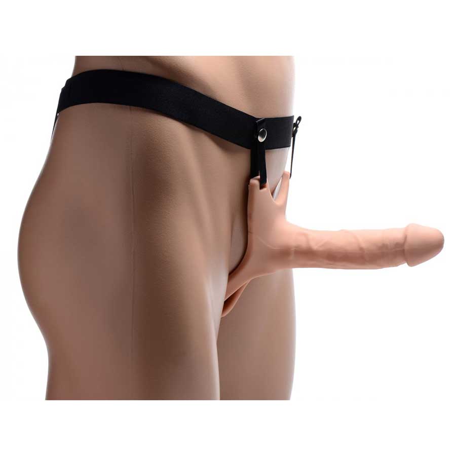 6 Inch Realistic Silicone Hollow Strap On Penis Extender and Ball Strap for Men by Size Matters、mySite、bottomscart