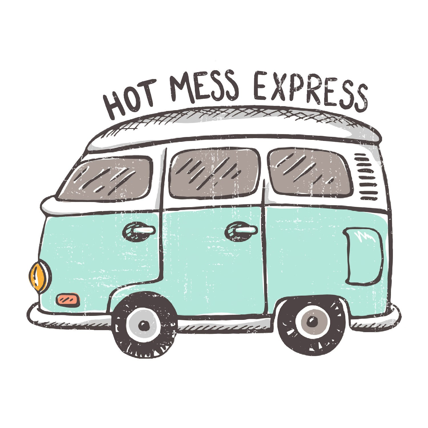  Hot Mess Teal Van Vinyl Sticker Decal、mySite、ghnorth