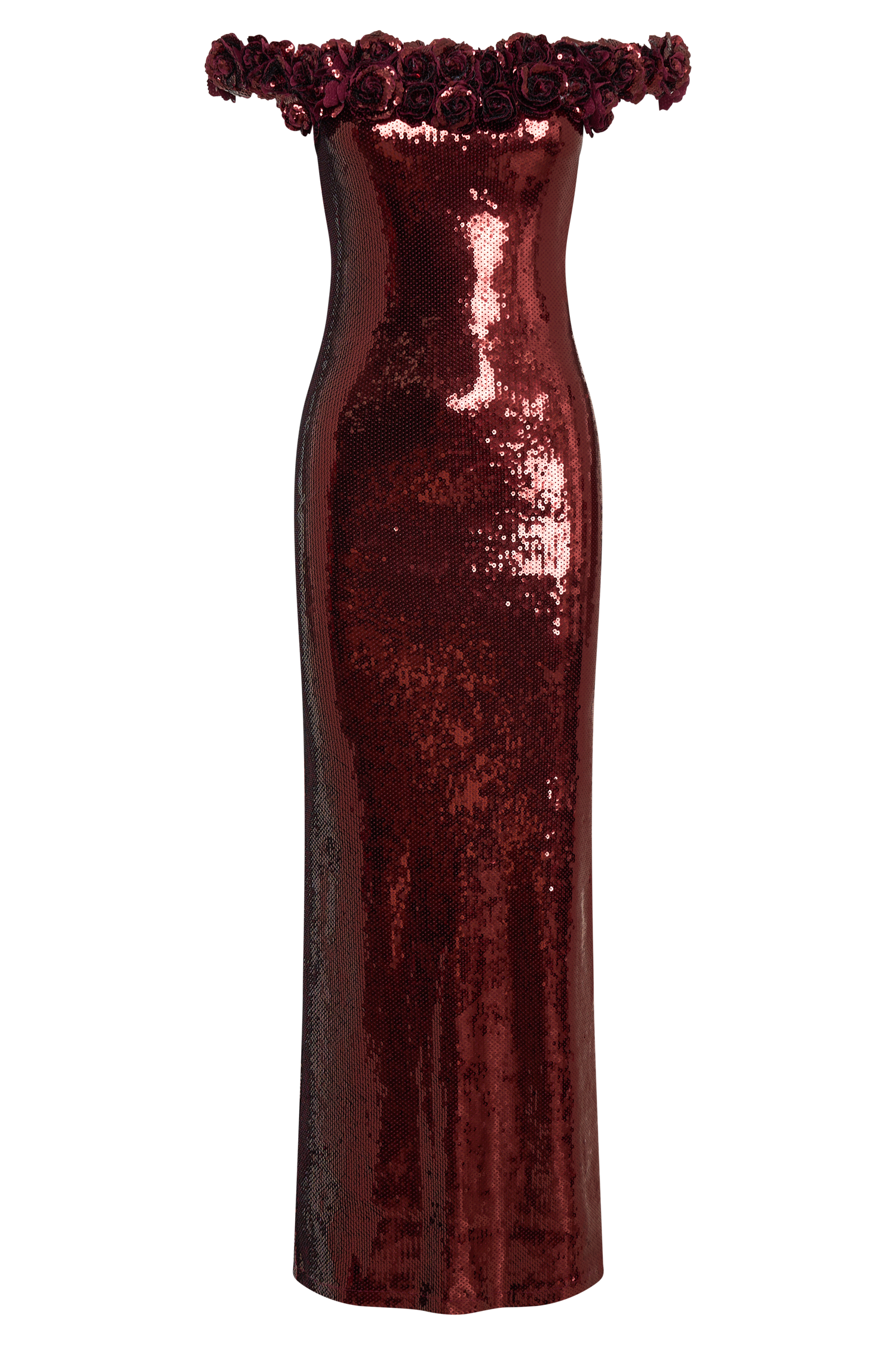 Carrie Sequin Rose Maxi Dress - Mahogany、mySite、solidvoid