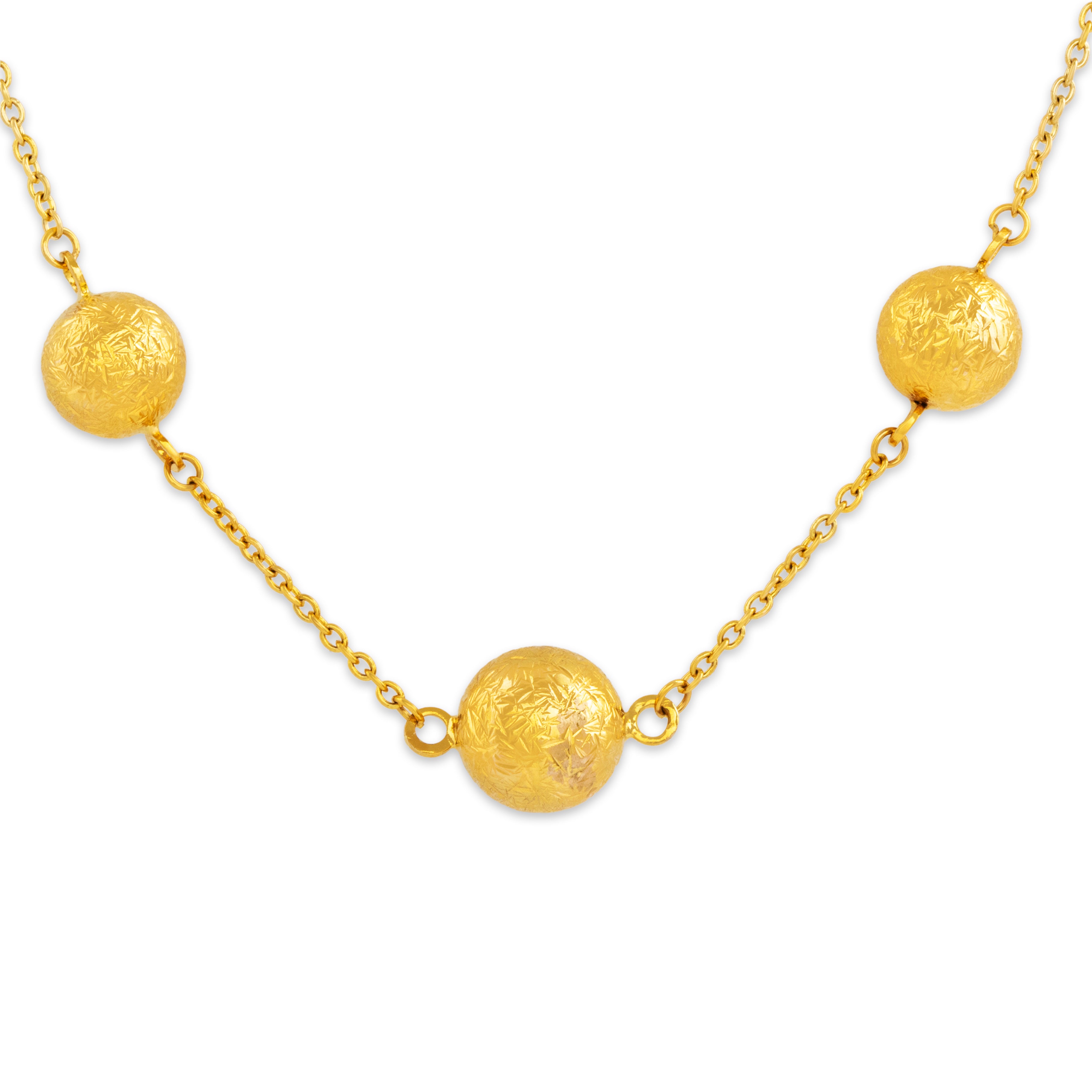Vintage 14k Yellow Gold Hammered Bauble Station Necklace 18、mySite、hinf8tx79