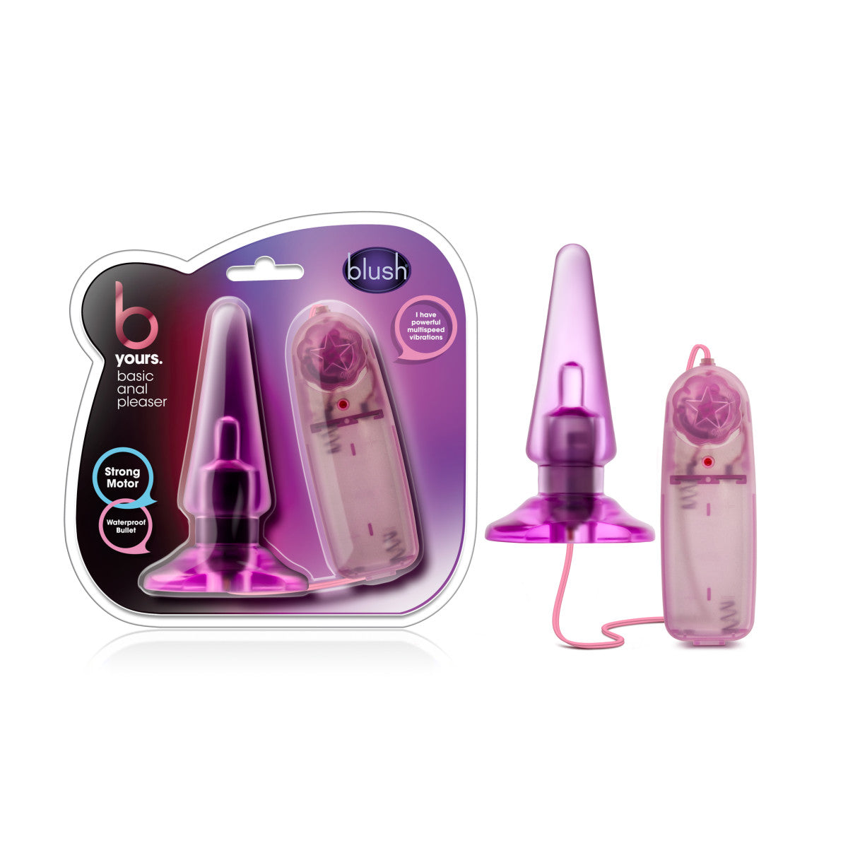 B Yours By Blush® | Basic Pleaser Remote-Control Pink 4-Inch Vibrating Anal Plug、mySite、bottomscart
