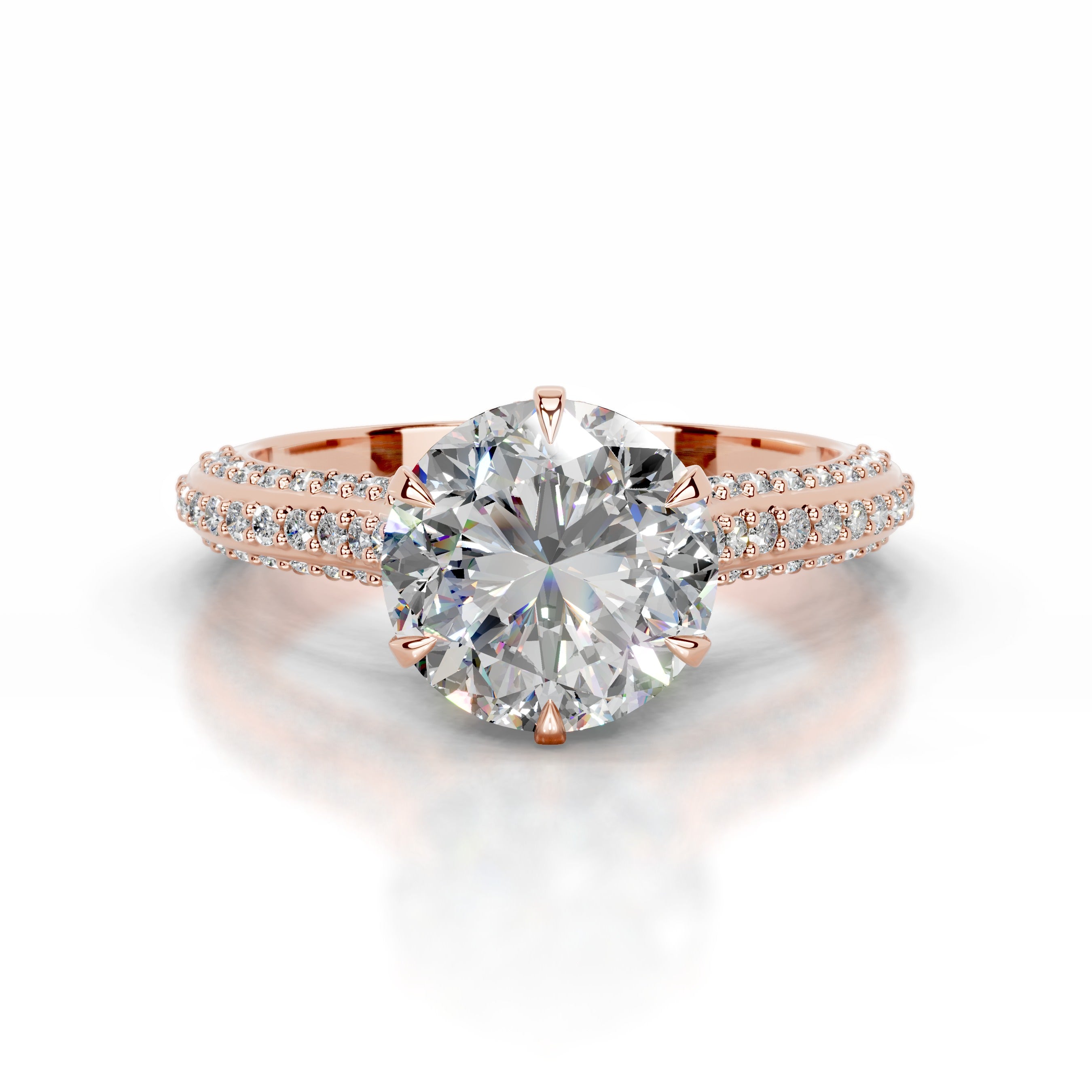 Joana Moissanite & Diamond Ring - 14K Rose Gold、mySite、hinf8tx79