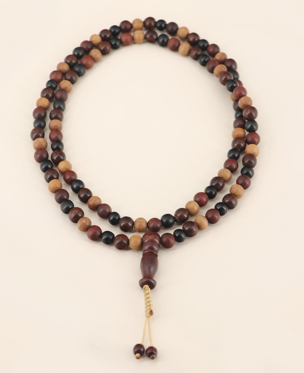 Mixed Wood Beads Meditation Mala, Adjustable、mySite、topwebapps
