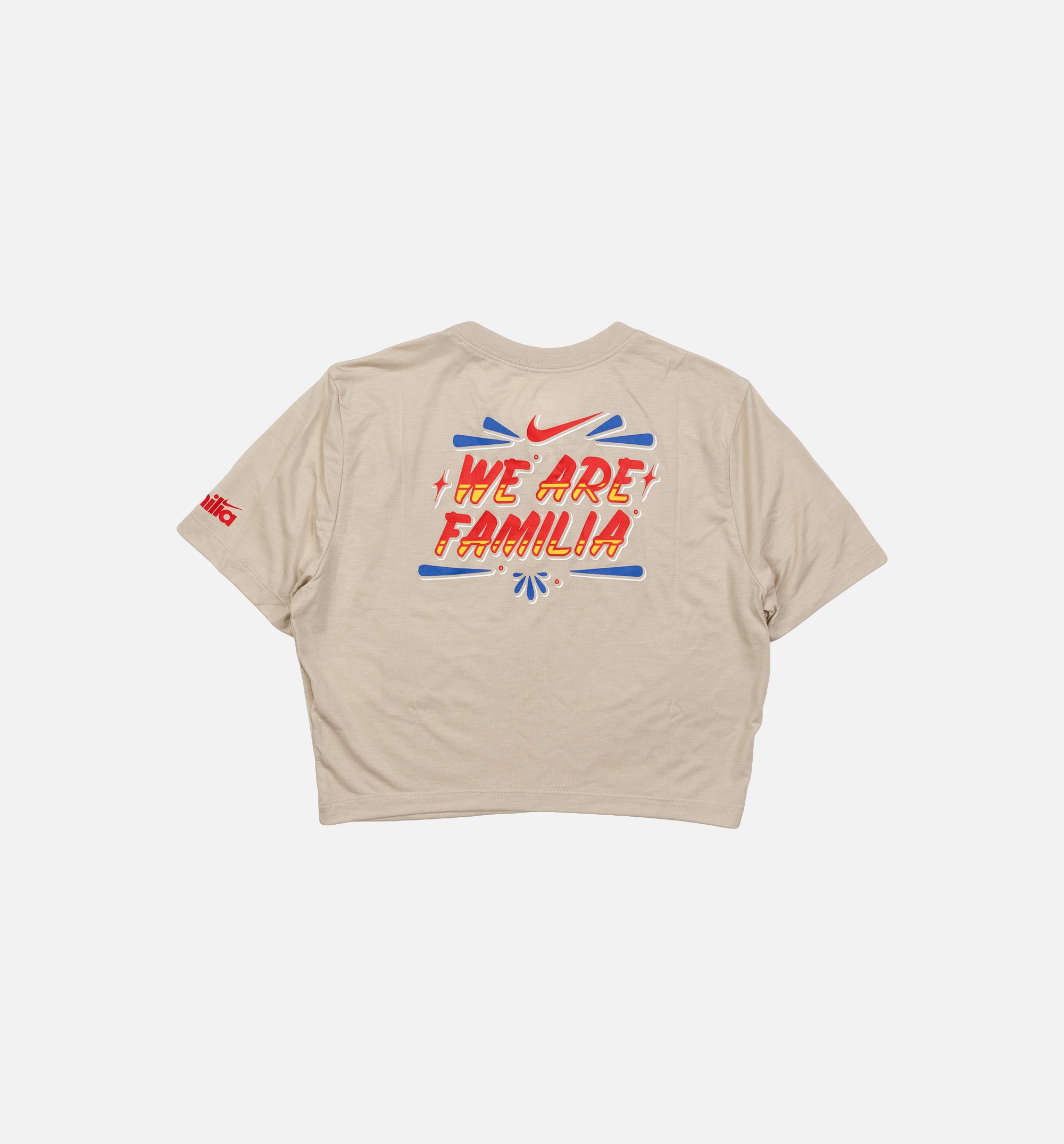 NSW Somos Familia Cropped Tee Womens Short Sleeve Shirt - Beige、mySite、dreamappss