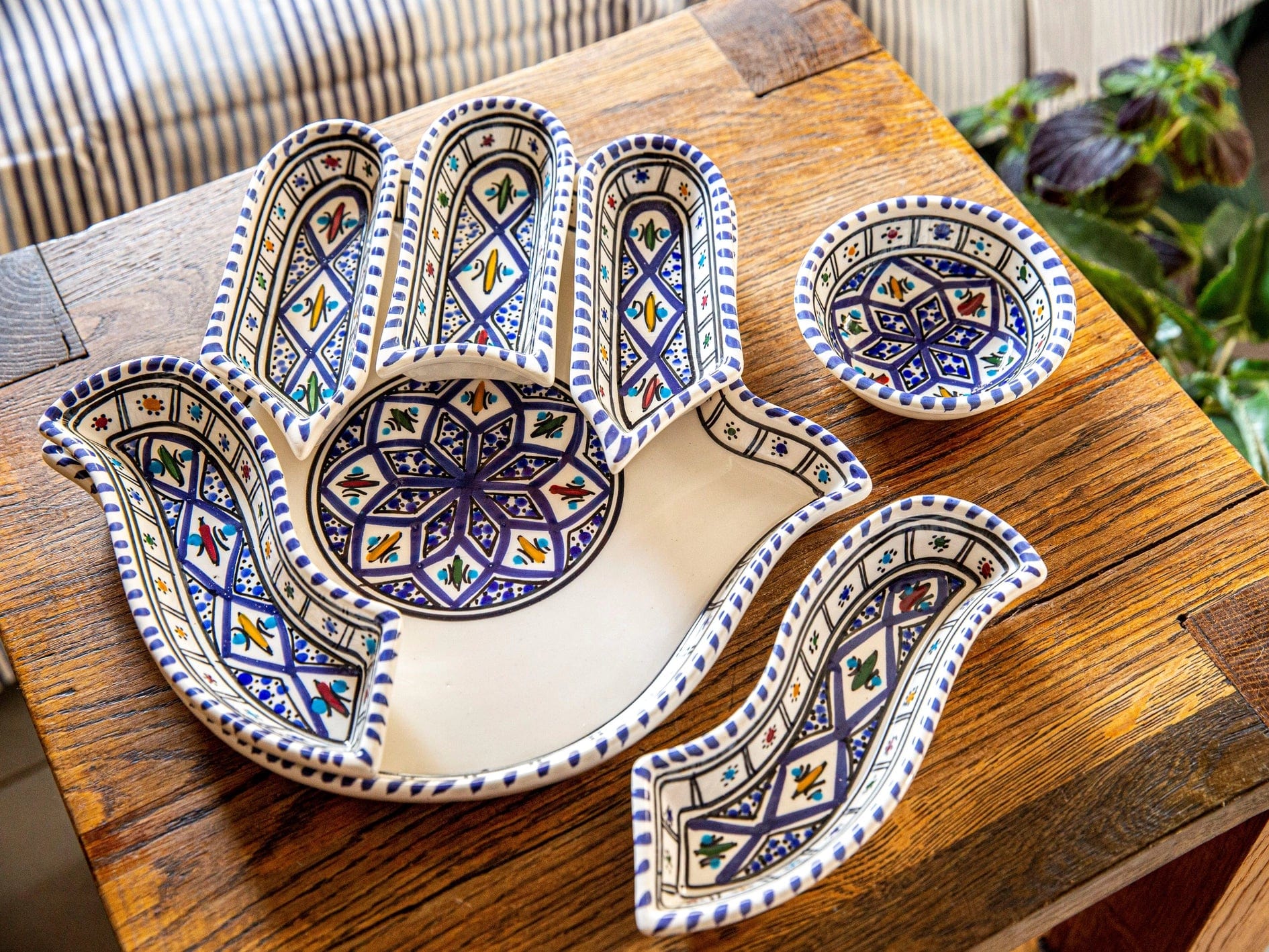 Bohemian Blue Hamsa Dipping and Serving Set、mySite、topwebapps