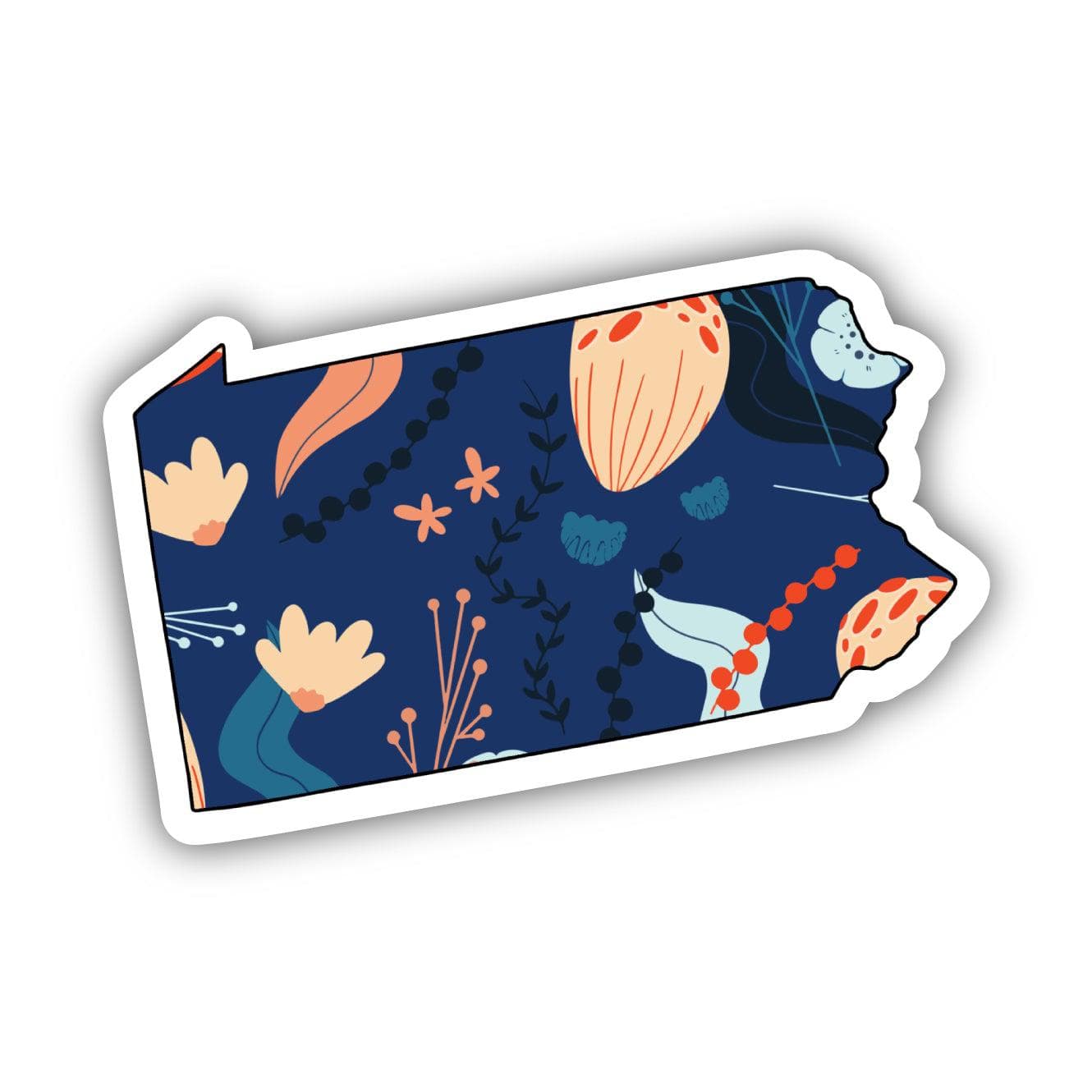  Pennsylvania Blue Floral Abstract Sticker、mySite、ghnorth