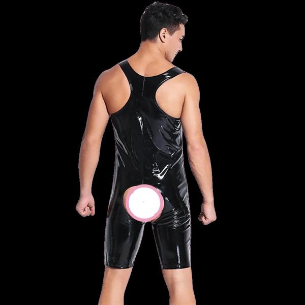 Sexy | Wet Look | Jumpsuit | Zipper | Crotch less、mySite、bottomscart