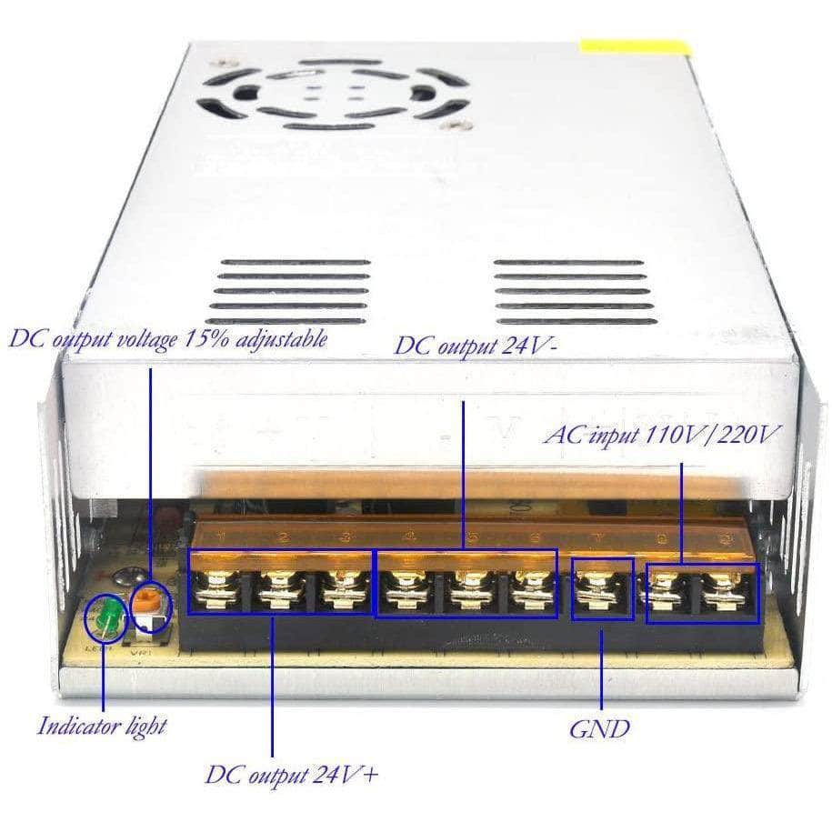 Power Supply for Battery Charger - 360w 15A 24V w/ XT60、mySite、merchandisen