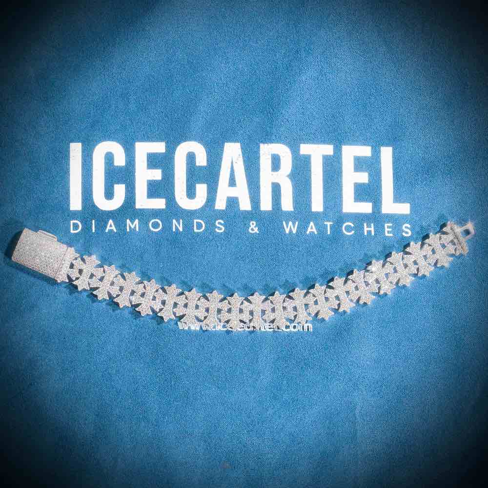 Moissanite Cross Link Bracelet 14K Gold (All Sizes)、mySite、hinf8tx79