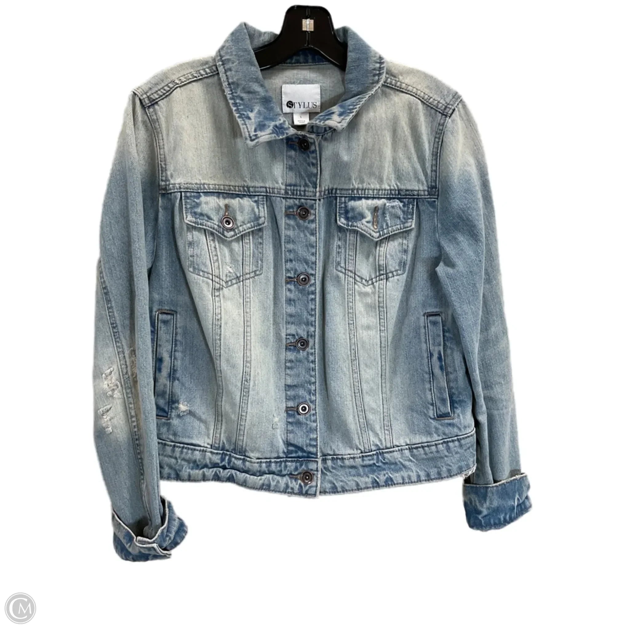 Jacket Denim By Stylus In Blue Denim, Size: L、mySite、garagedoors4me