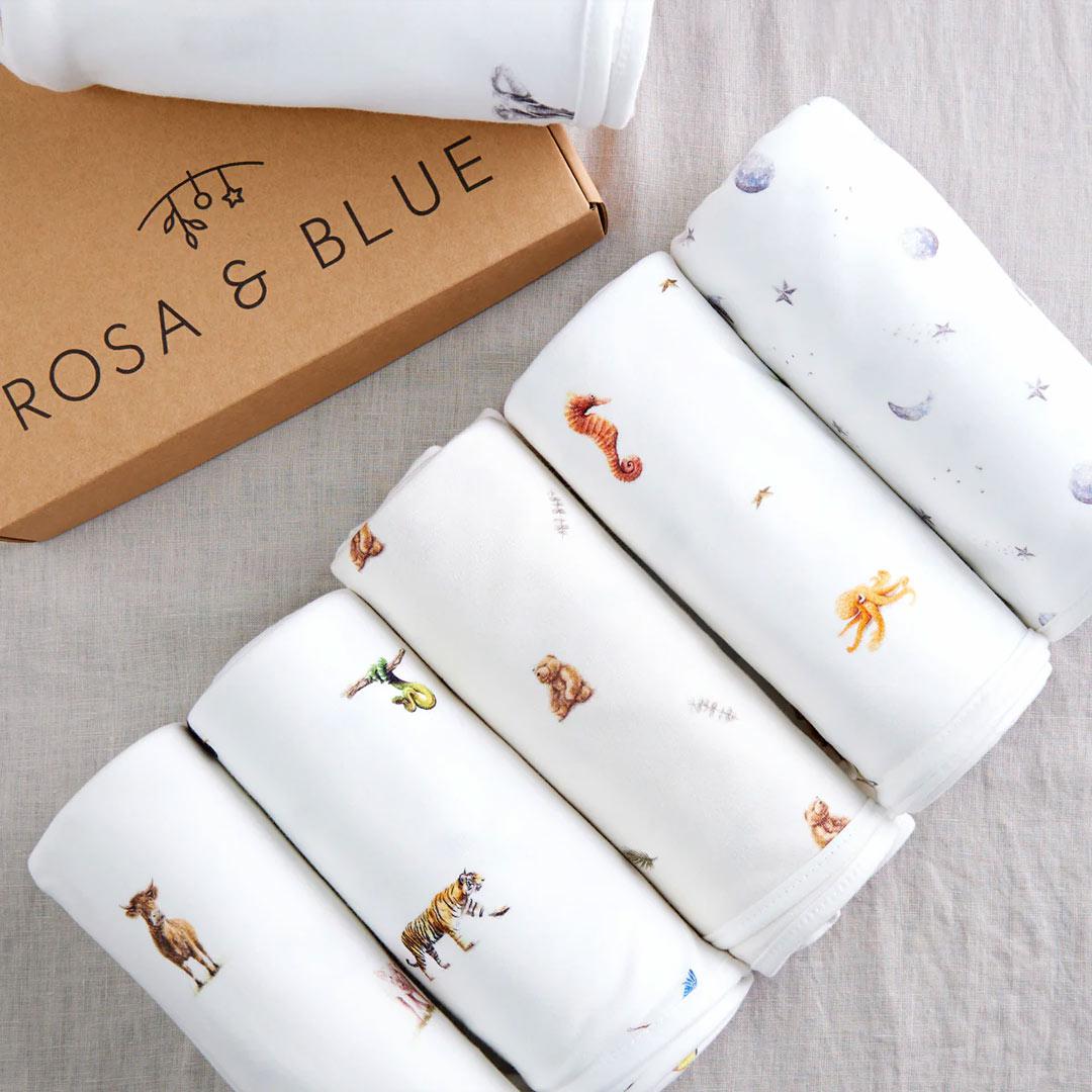  Rosa & Blue Baby Blanket - Safari、mySite、merchandisen