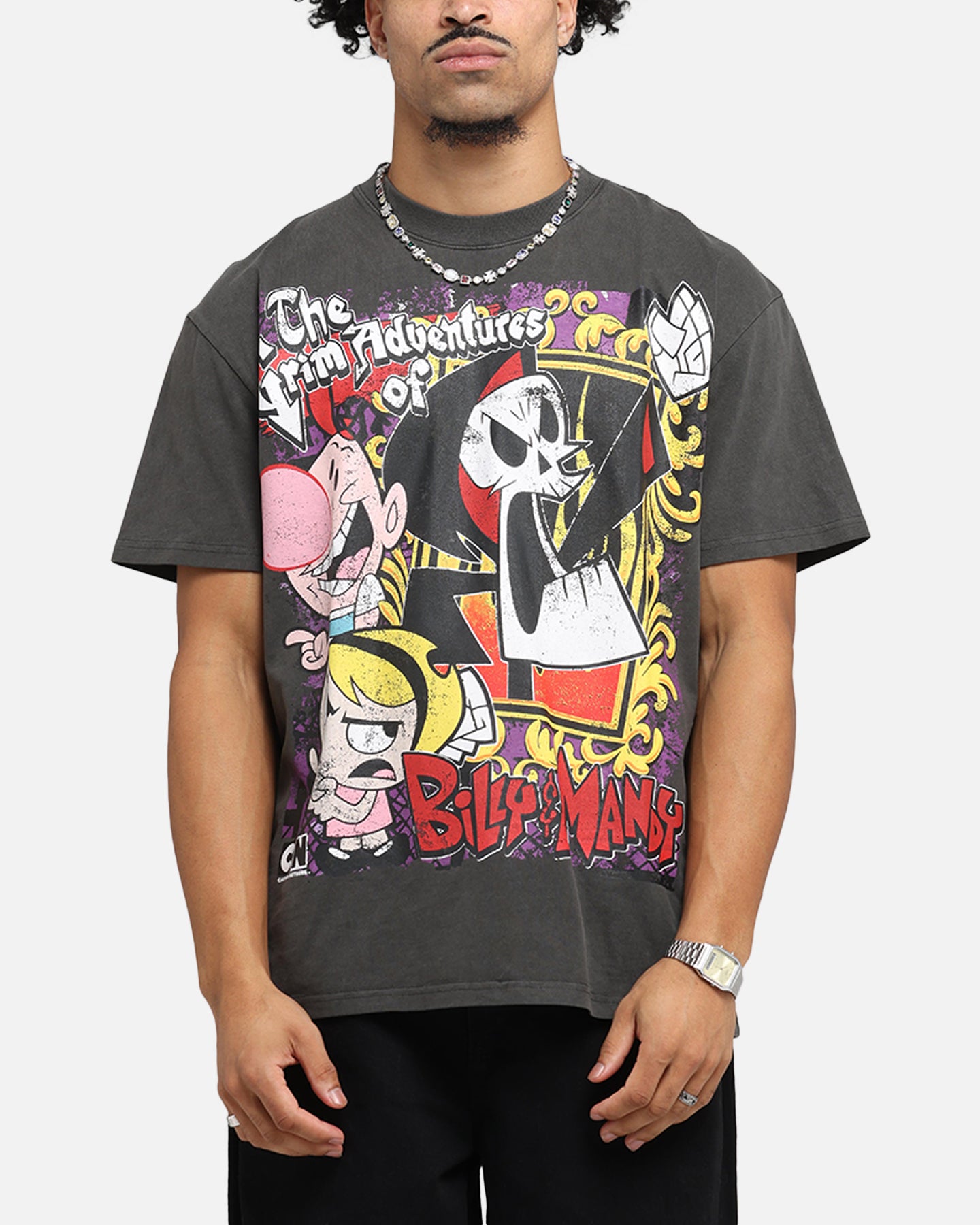 American Thrift X Cartoon Network Grim Adventures Heavy T-Shirt Black Wash、mySite、zt4zffjzw