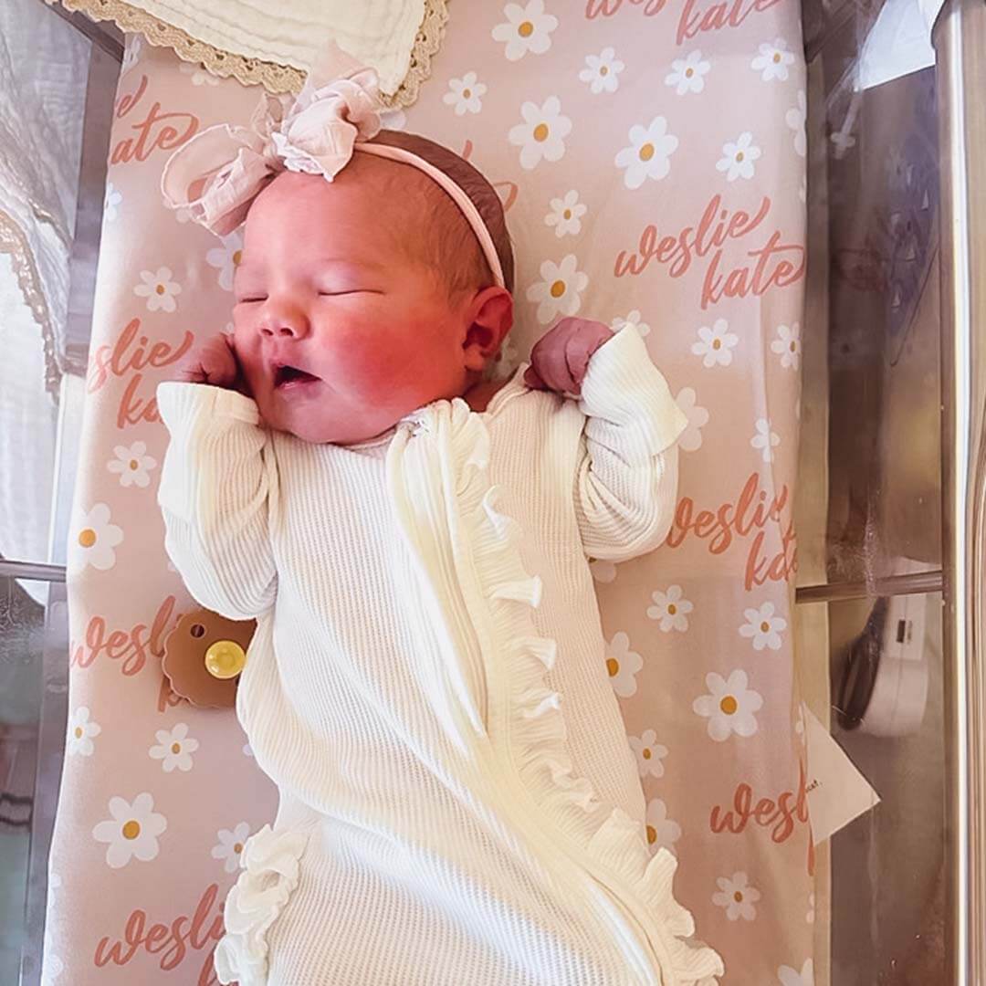  Darling Daisies Personalized Baby Name Swaddle Blanket、mySite、layawaytickets