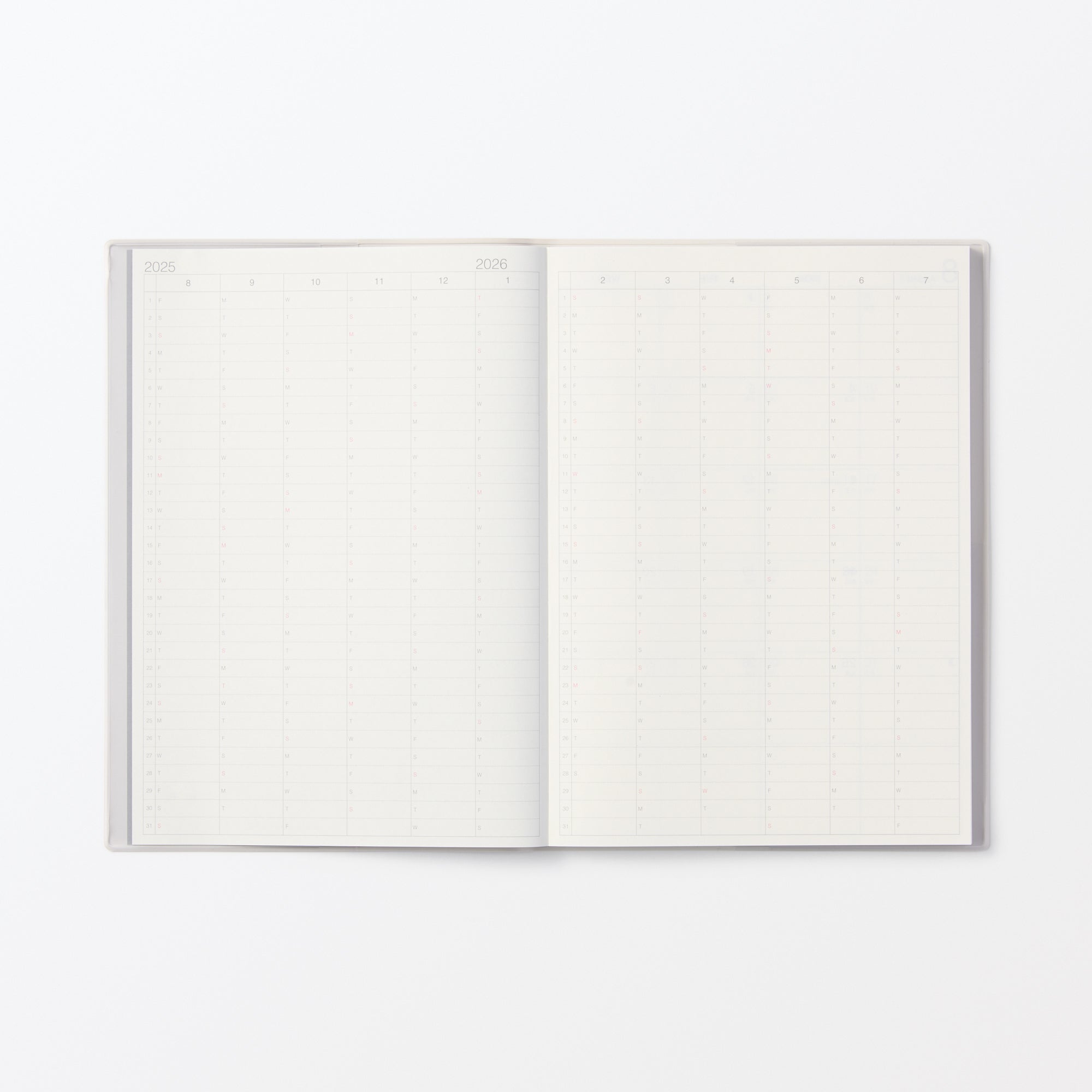  B5 White Gray Monthly/Weekly Planner From Aug. 2025 - Mon. Start、mySite、sugarbowlscore