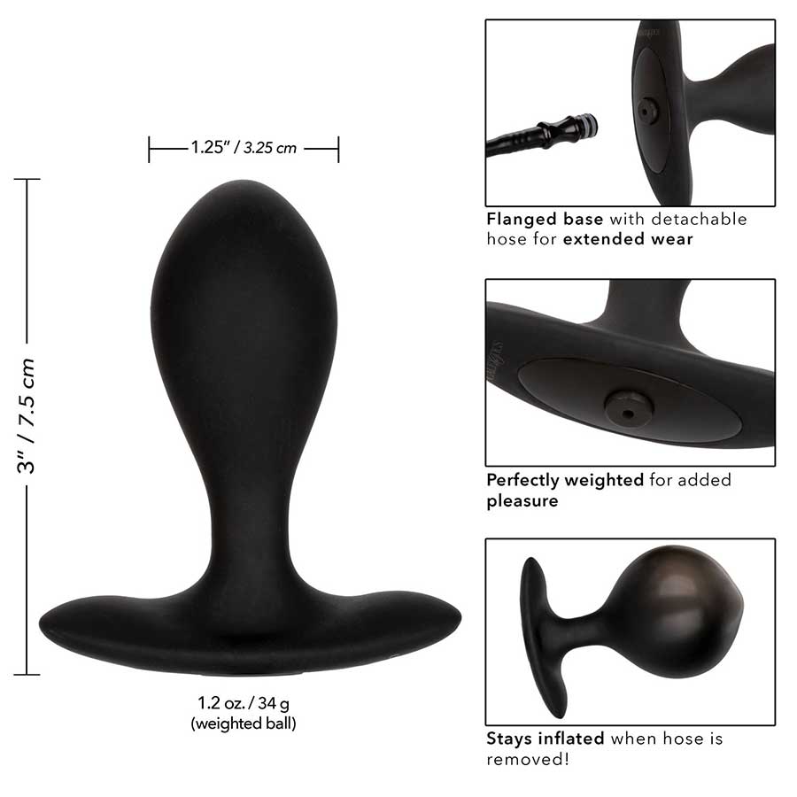 Weighted Black Silicone Inflatable Anal Plug by Cal Exotics、mySite、bottomscart