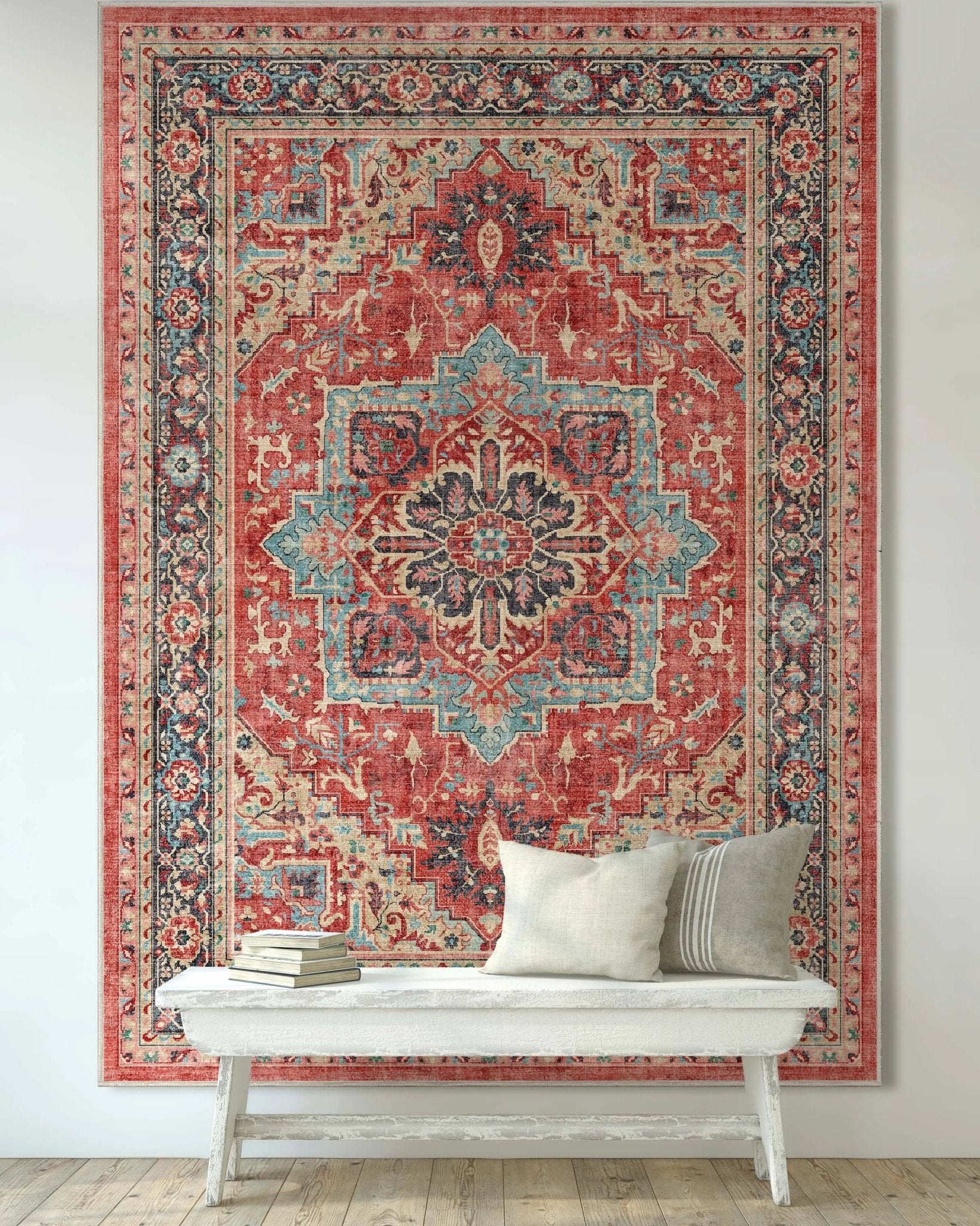 Tirana Vintage Medallion Oriental Flat-Weave Rug、mySite、gigharbornorthrealestate