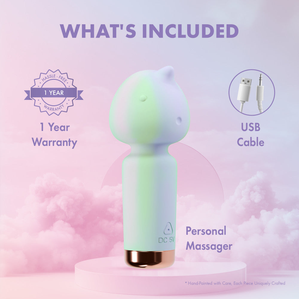 Play With Me | Unicorn Dreams Handheld Silicone Clitoral Vibrator With Sensual Pleasure Nubs - USB Rechargeable - In Blue、mySite、bottomscart