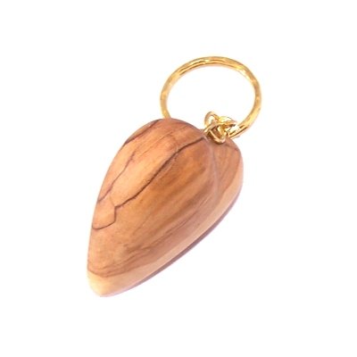 Heavy Jerusalem Olive Wood Carved Heart Key Chain or ring - 2 inches long and 1 inch thick、mySite、topwebapps