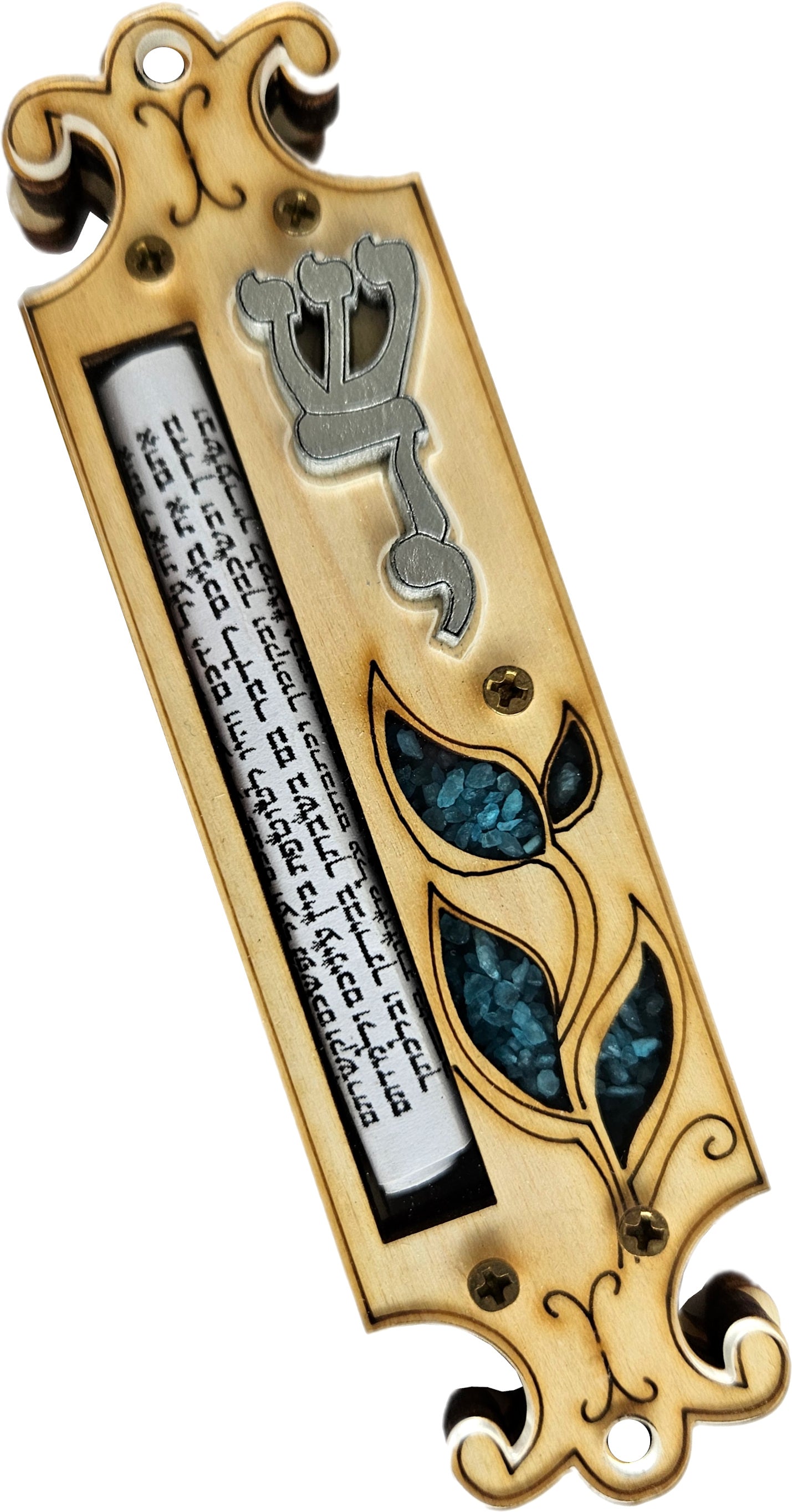 Holy Land Market Mezuzah-Wood Precious Stones (Shaddai)、mySite、topwebapps