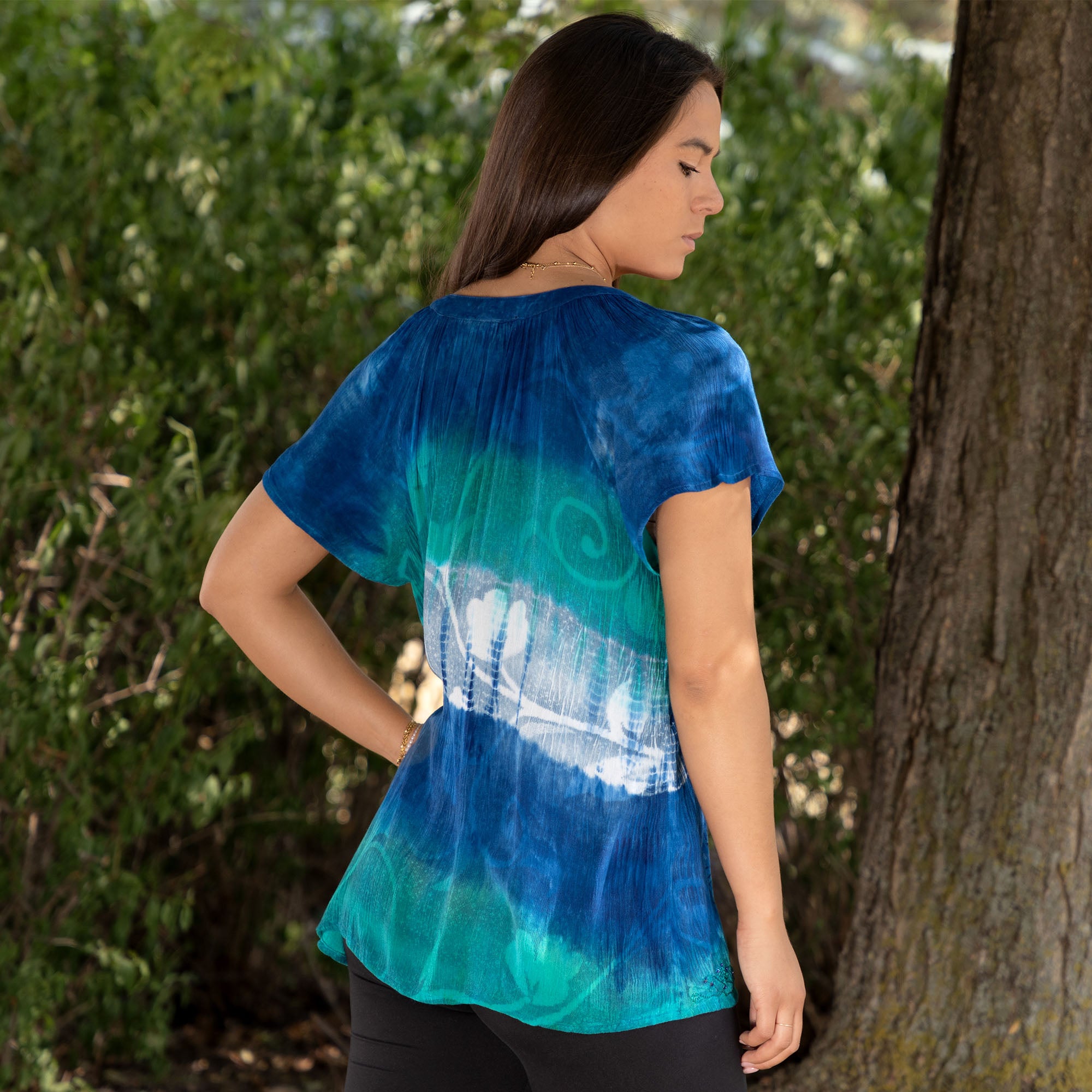 Butterflies on the Sea Short Sleeve Top、mySite、camillekostekn