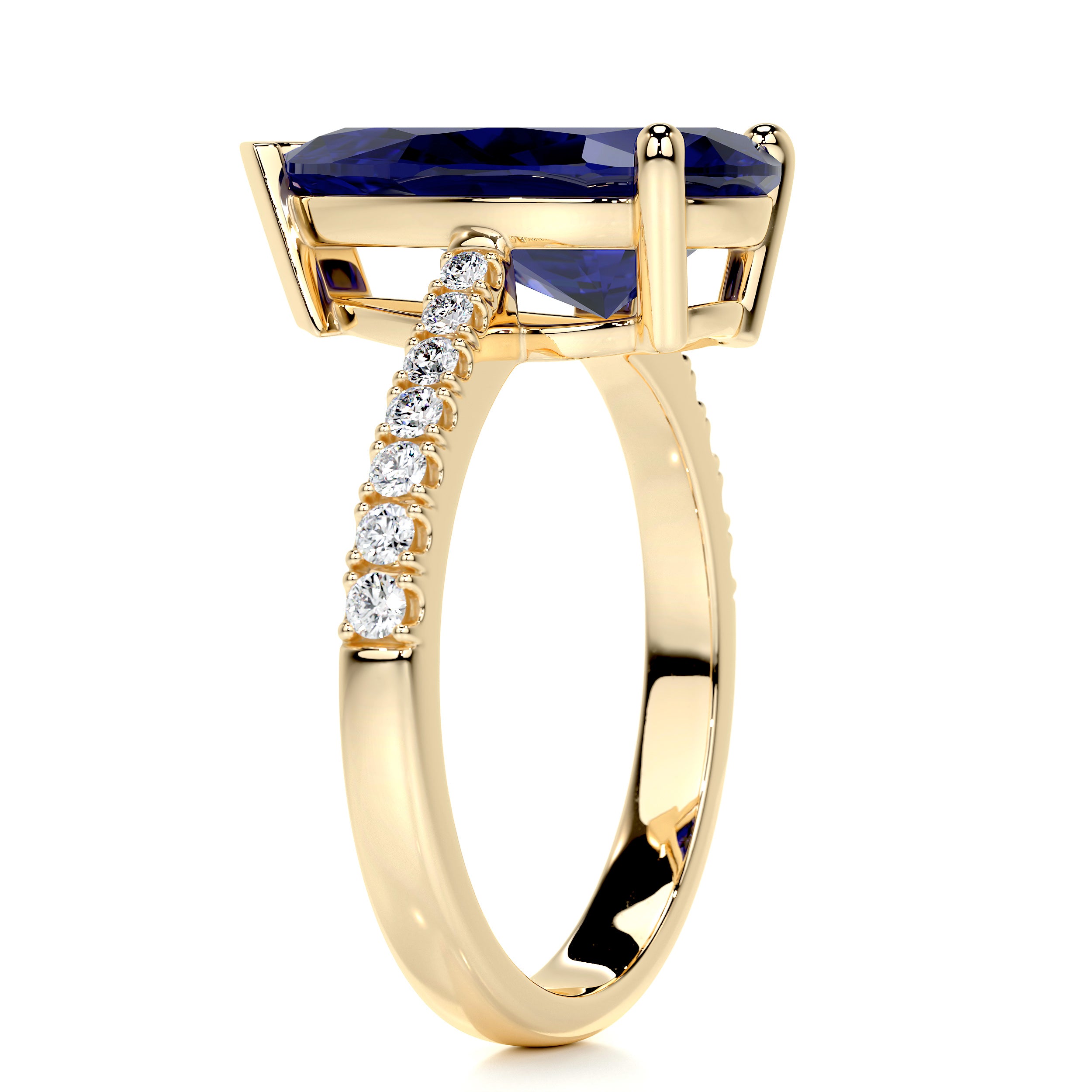 Anna Gemstone & Diamonds Ring (4.15 Carat) -18K Yellow Gold、mySite、hinf8tx79
