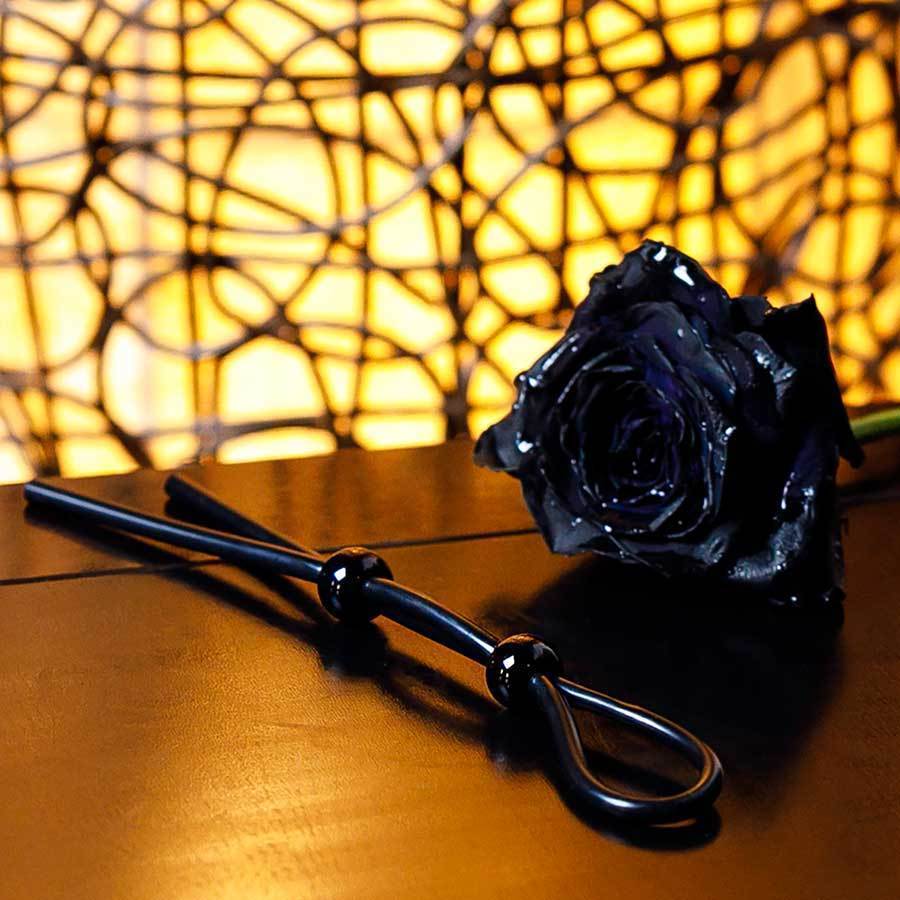 Adjustable Silicone Cock Ring Rope Style Penis Enhancing Lasso Black、mySite、bottomscart