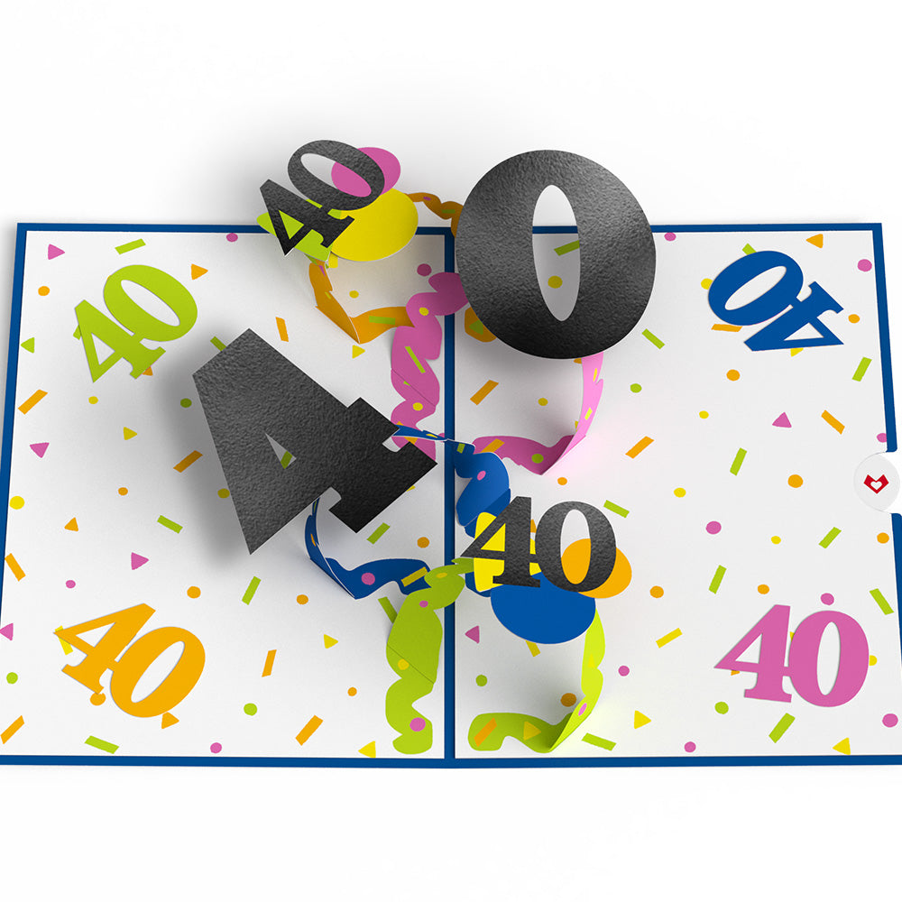 Party ’til 8pm 40th Birthday Pop-Up Card、mySite、solidvoid