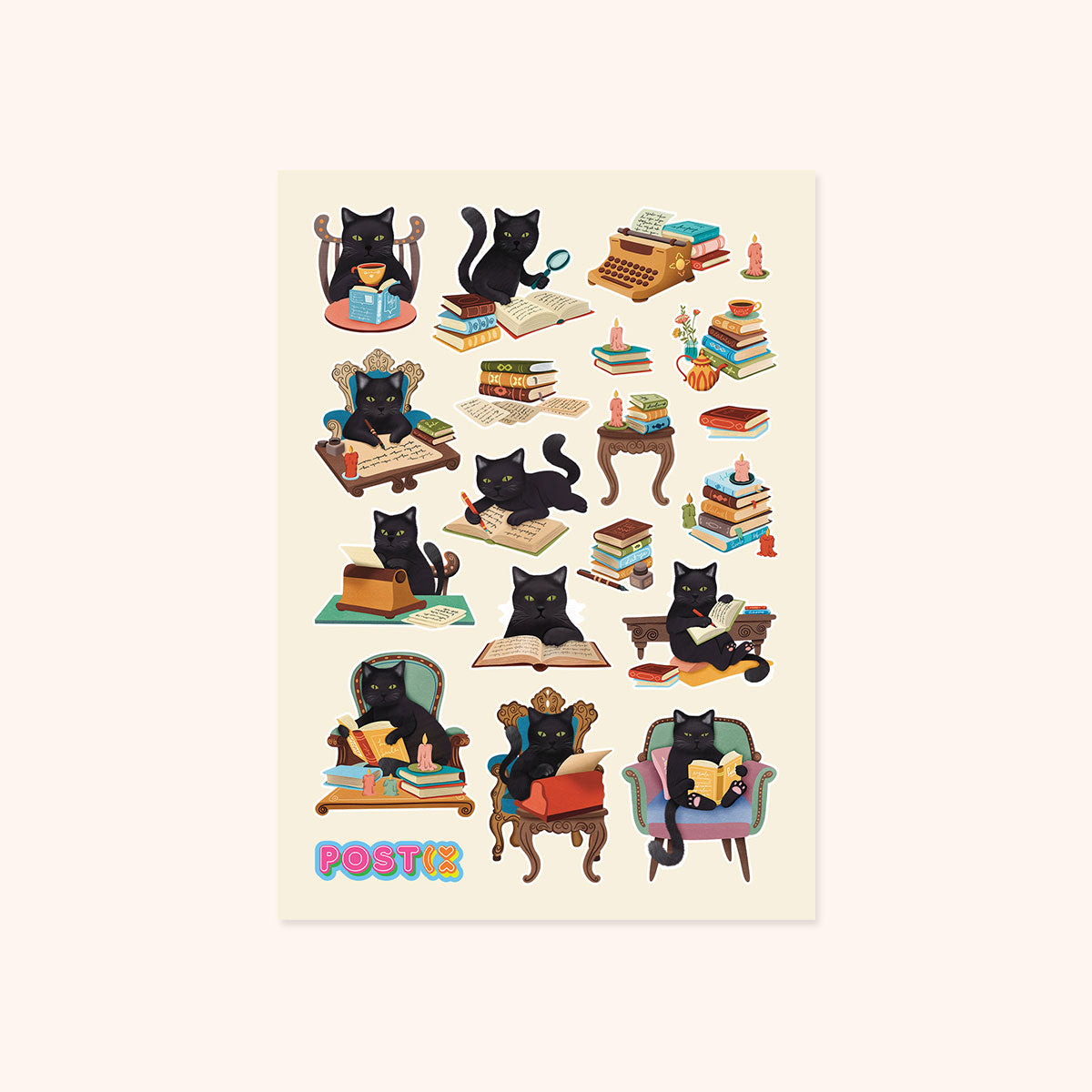  Cat Interrupted Sticker Sheet、mySite、ghnorth