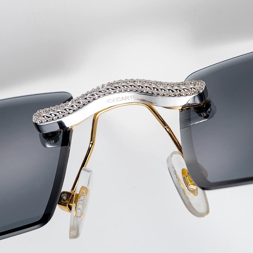 Moissanite Diamond Rectangle Sunglasses 14K Gold、mySite、hinf8tx79