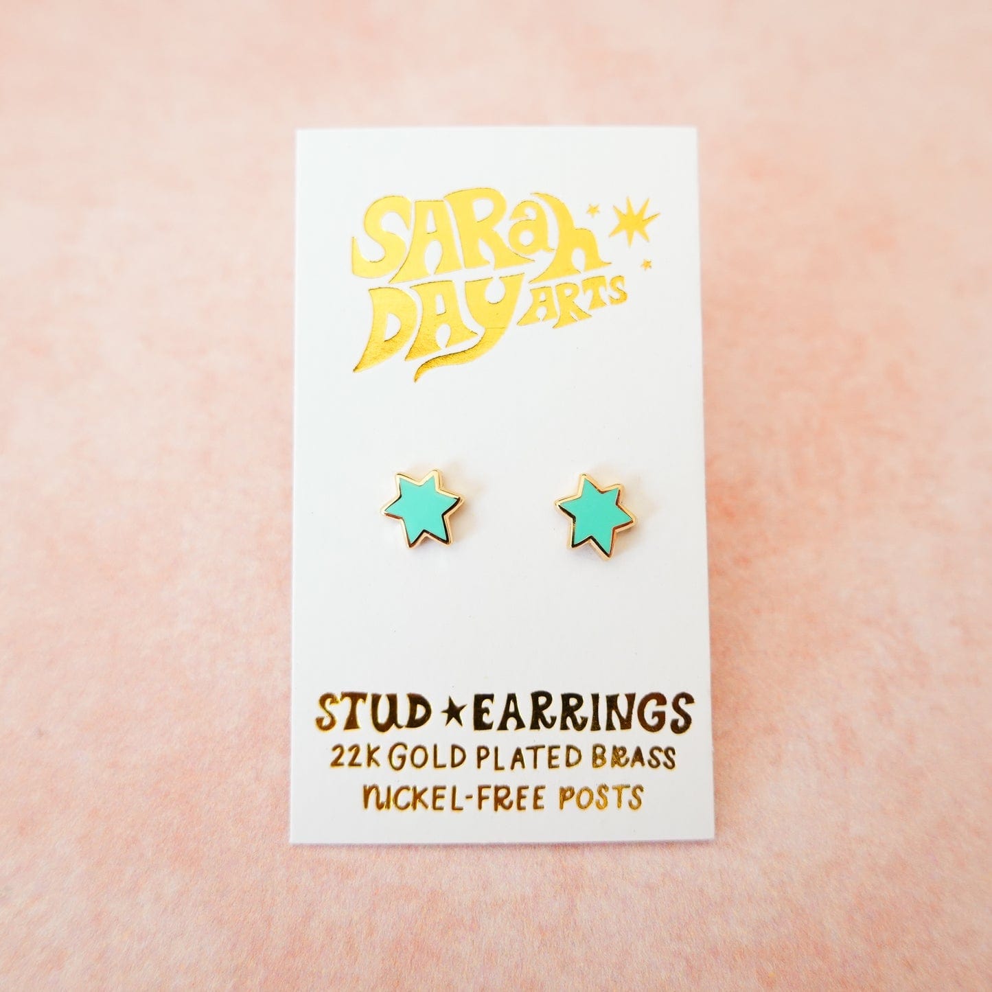 Mini Magen David Stud Earrings - Aqua、mySite、topwebapps