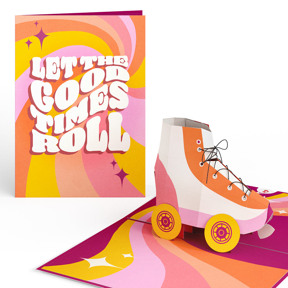 Let the Good Times Roll Roller Skate Pop-Up Card、mySite、solidvoid