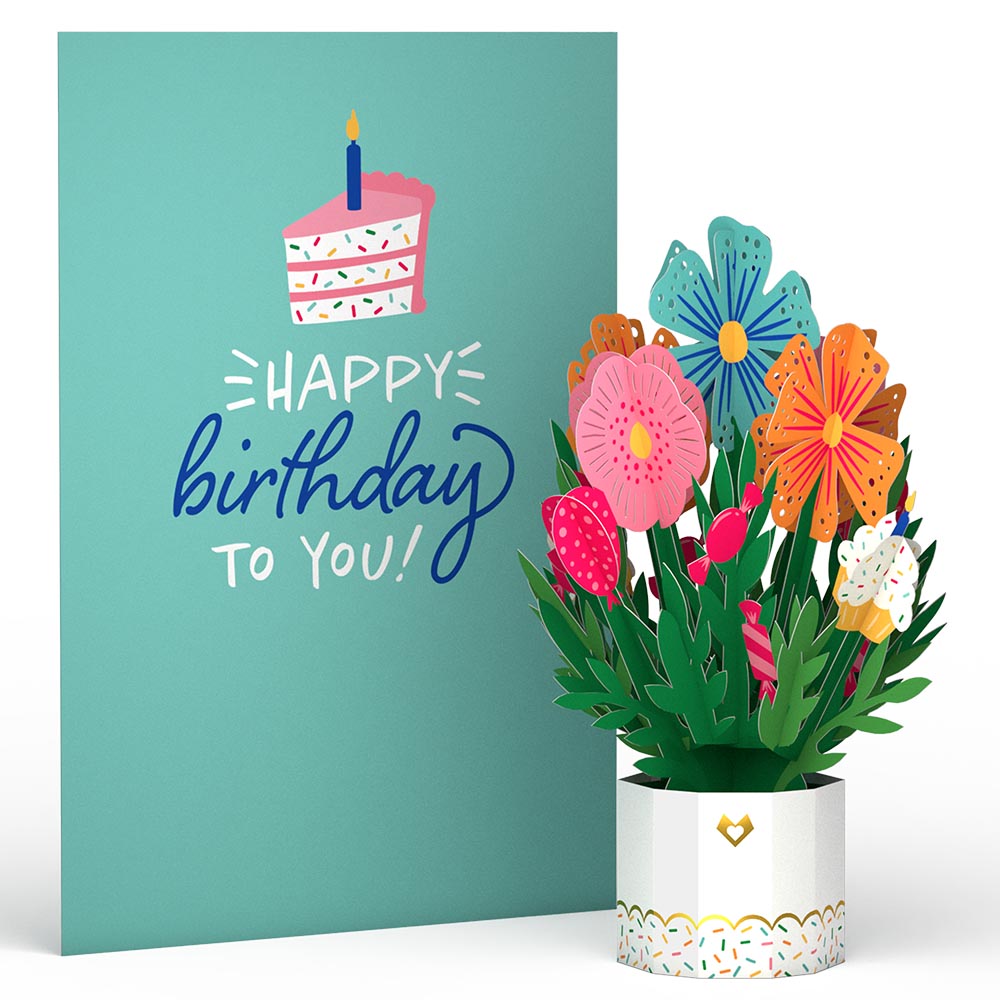 Happy Birthday Card with Mini Bouquet、mySite、solidvoid