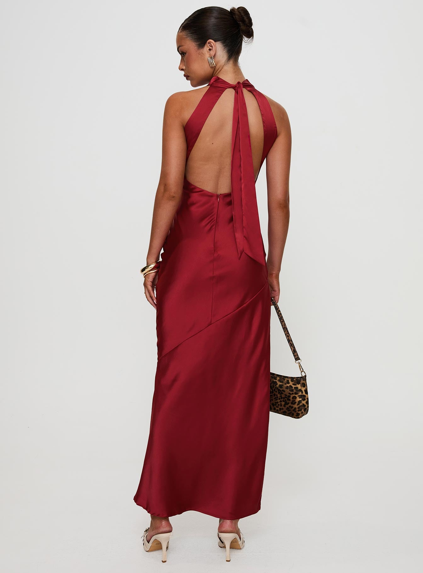 Mordecai Halter Maxi Dress Burgundy、mySite、solidvoid