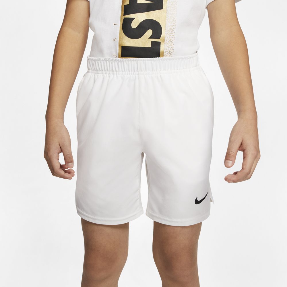 Nike Boys' Court Flex Ace Shorts (White/Black)