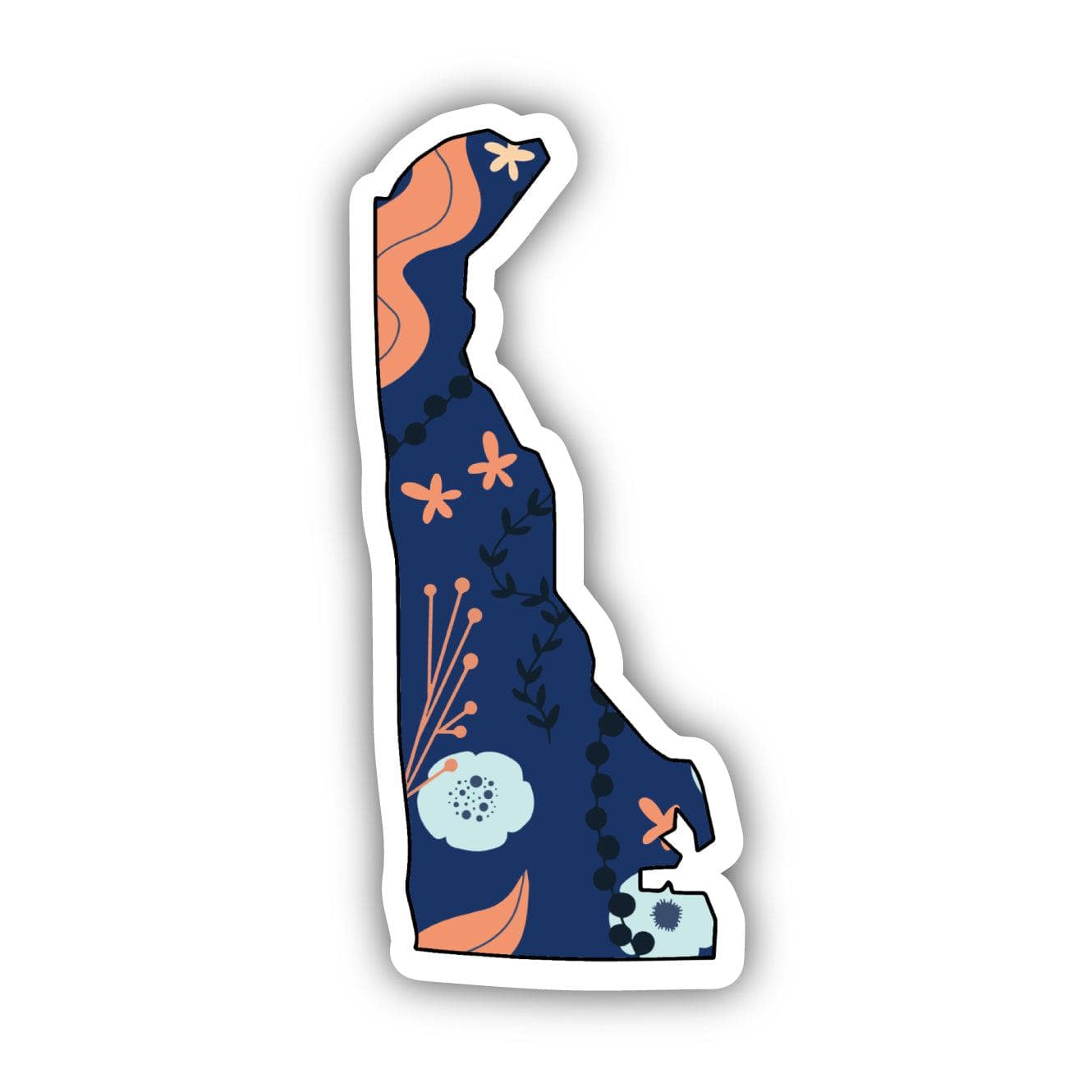  Delaware Blue Floral Abstract Sticker、mySite、elrpsem3k