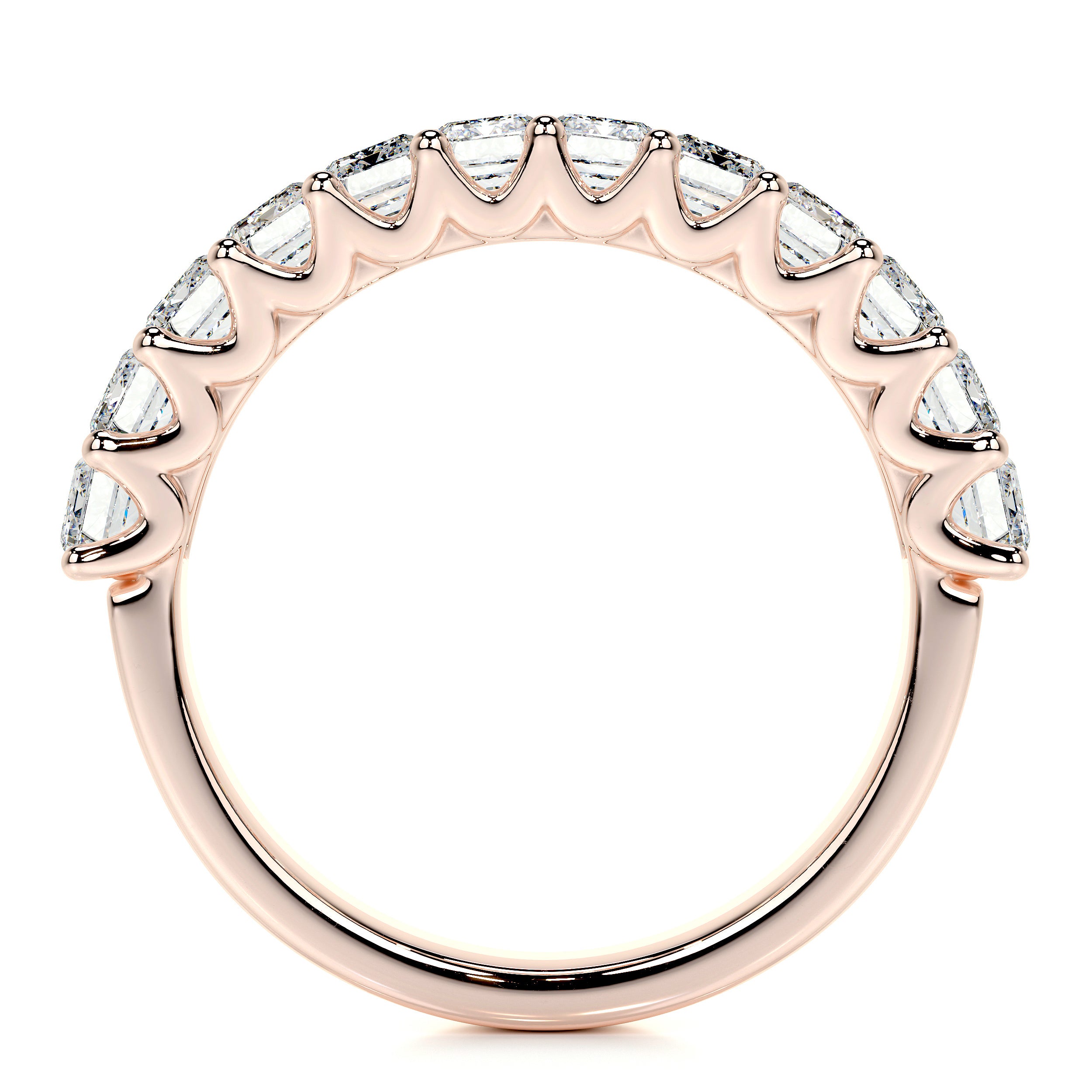Gina Half Lab Grown Eternity Wedding Ring -14K Rose Gold、mySite、hinf8tx79