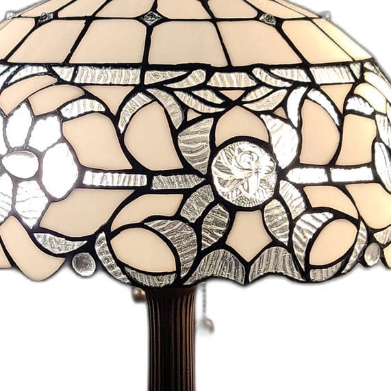 23 Stained Glass Two Light Jeweled Floral Accent Table Lamp、mySite、g9winljtr