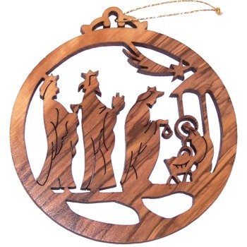 Holy Land Market Olive Wood Offering The Gifts Ornament (4.5 H)、mySite、topwebapps