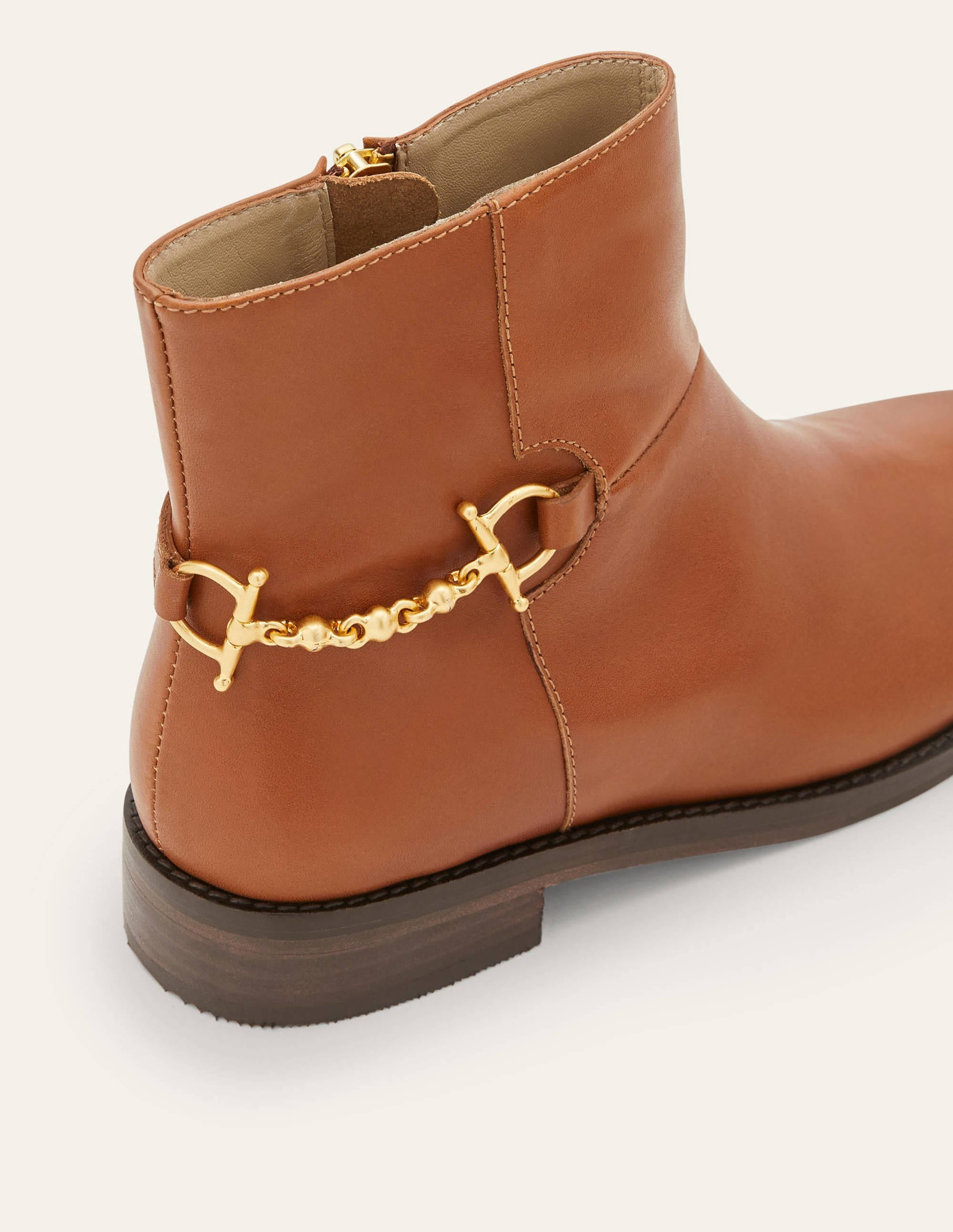  Snaffle Detail Ankle Boots-Dark Tan、mySite、ashleygrahame