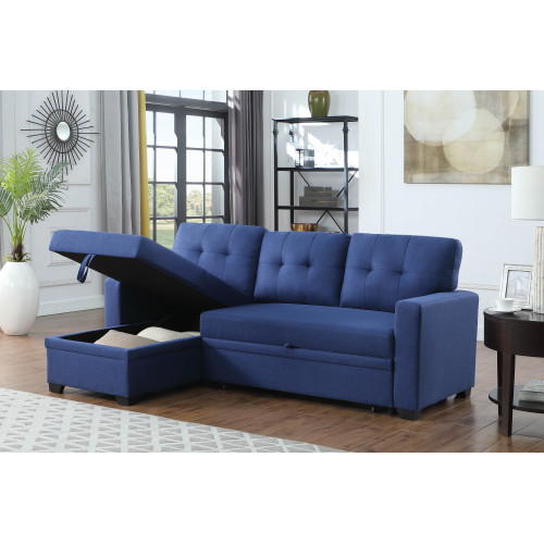 Upholstered Pull out Sectional Sofa with Chaise、、casual