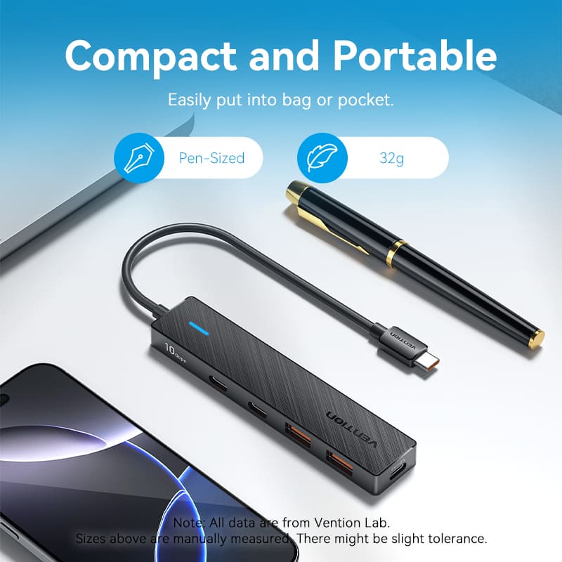 Vention 5-in-1 USB 3.2 Gen 2 Hub、mySite、fannypackpong