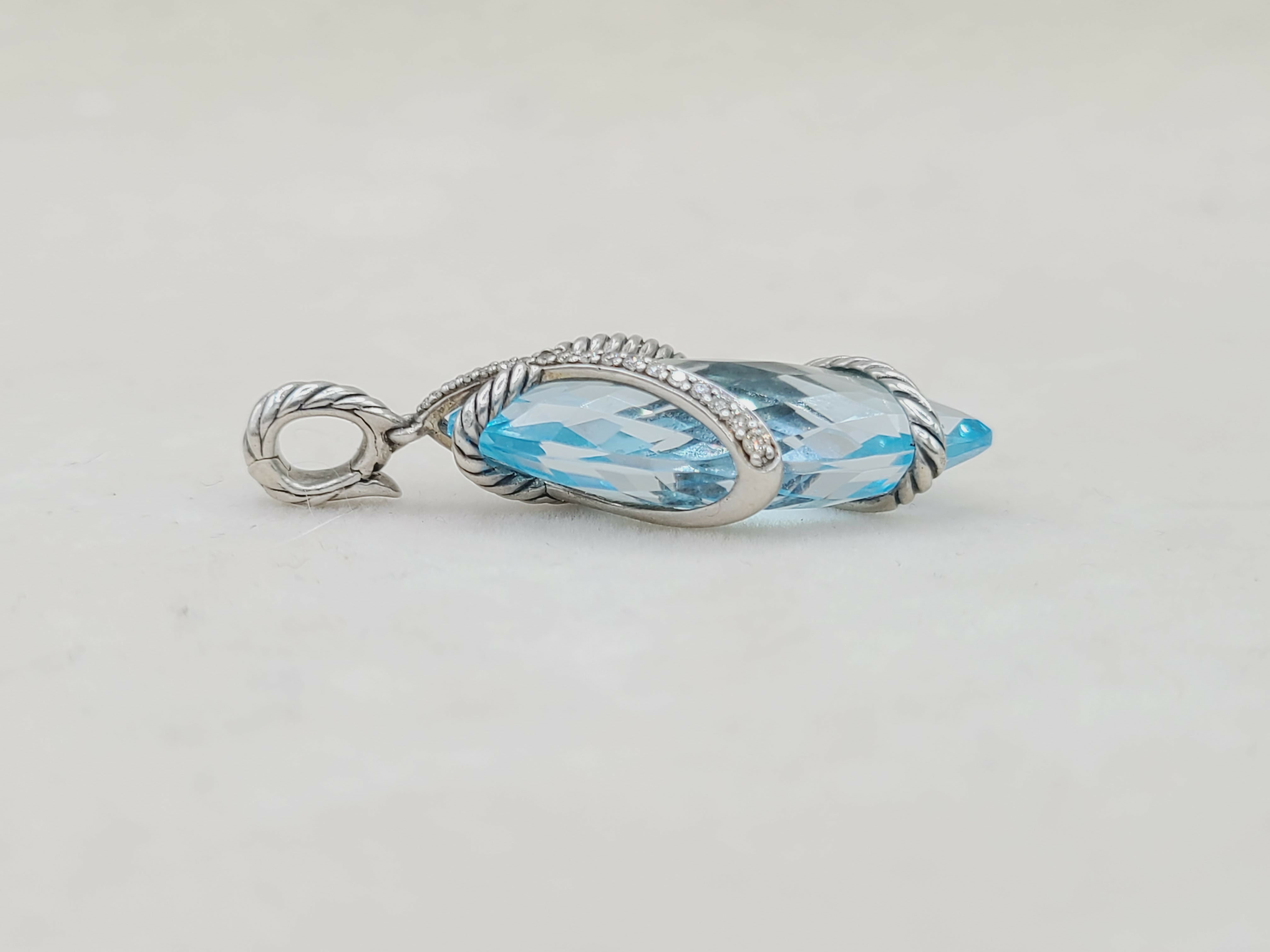 David Yurman Cable Wrap Pendant Blue Topaz & Diamonds、mySite、hinf8tx79