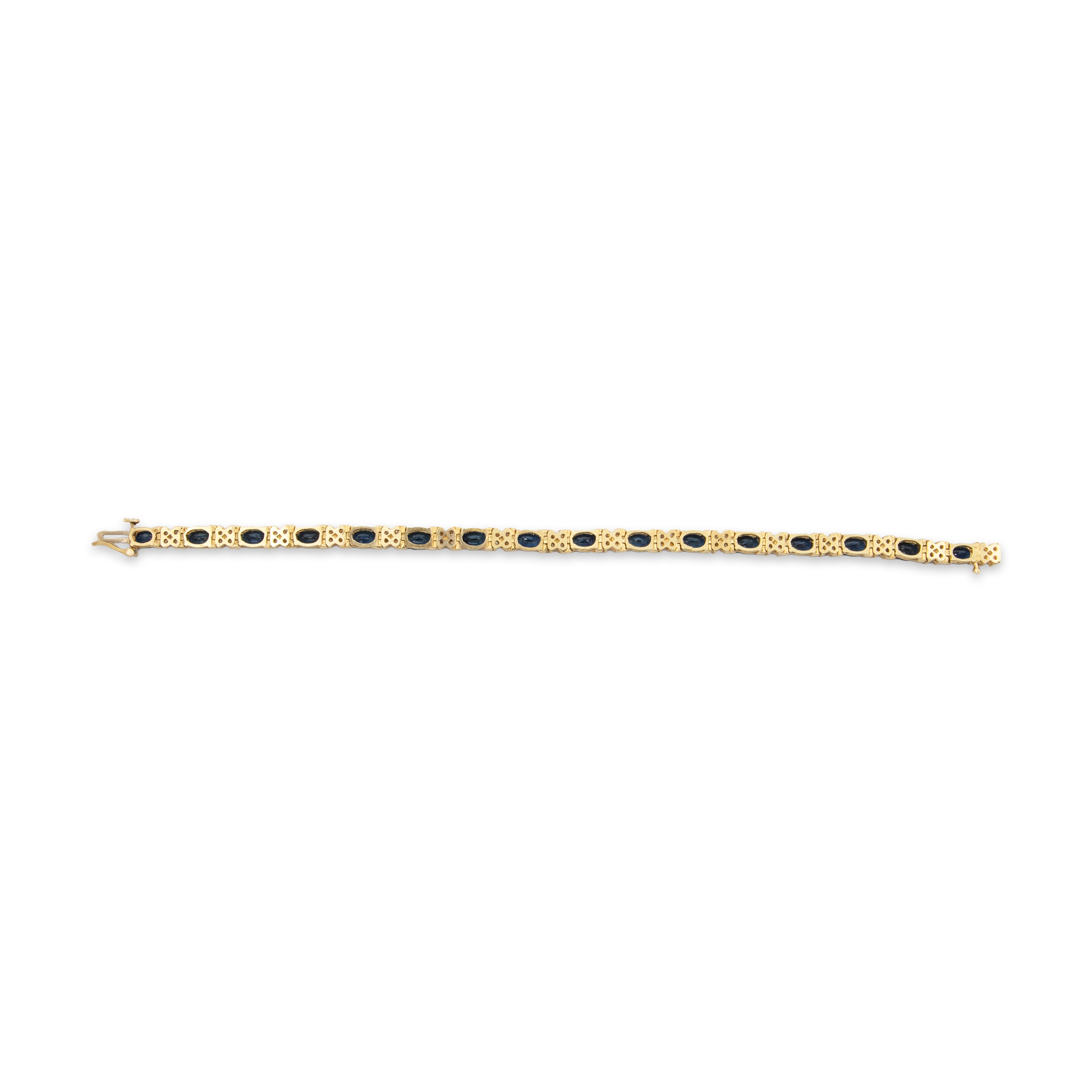 Vintage 14k Yellow Gold 7.68cttw Sapphire 1.15cttw Diamond Tennis Bracelet 6.5、mySite、hinf8tx79
