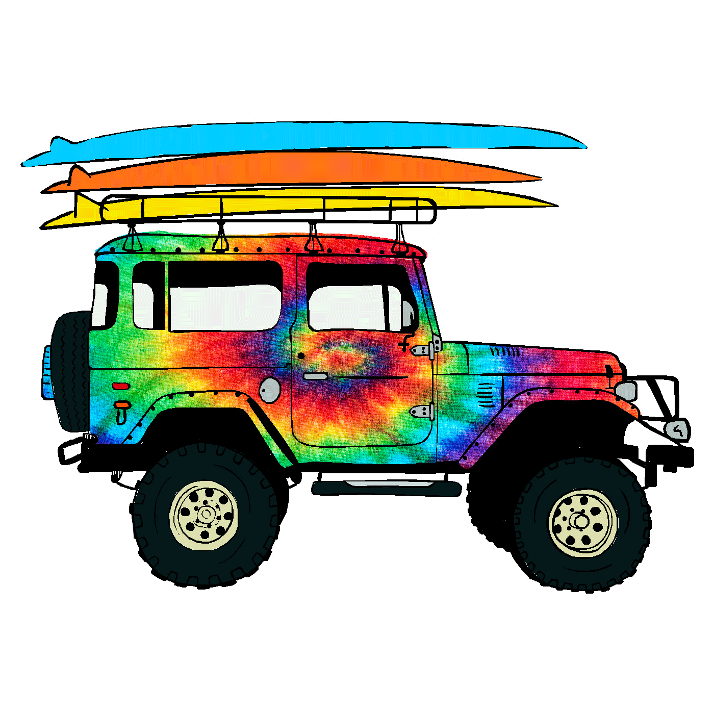  Rainbow Jeep Vinyl Sticker Decal、mySite、ghnorth