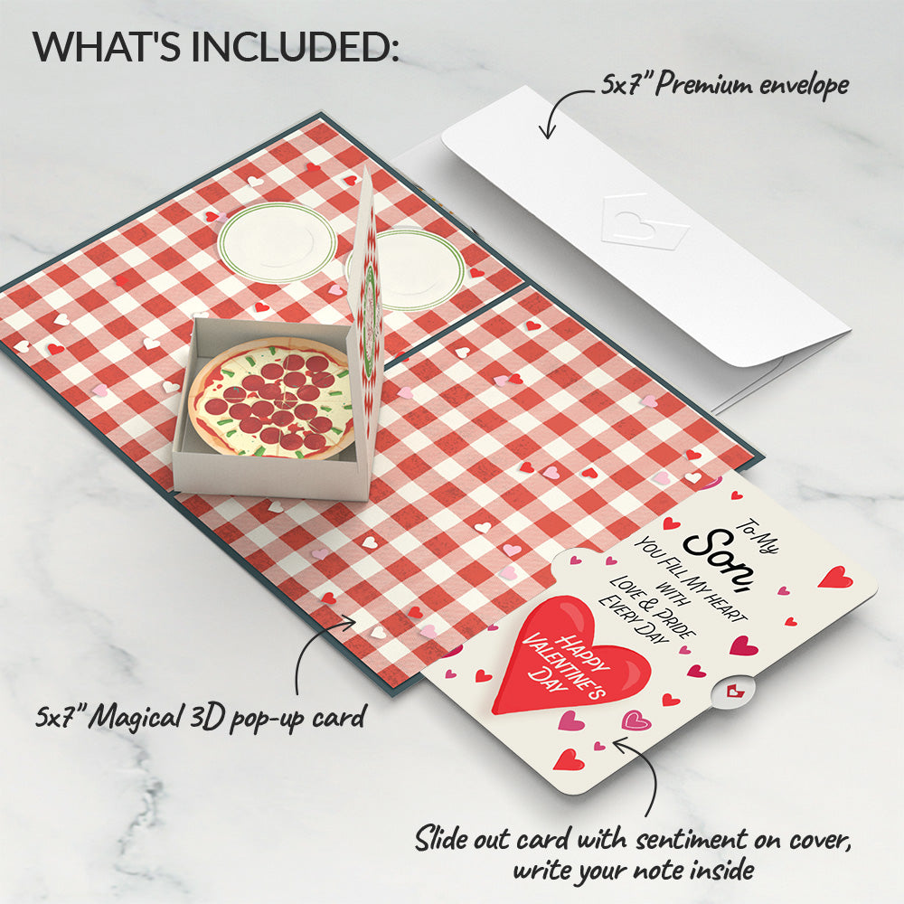 Pizza Love Valentine Pop-Up Card and Sentiment Set for Son、mySite、solidvoid