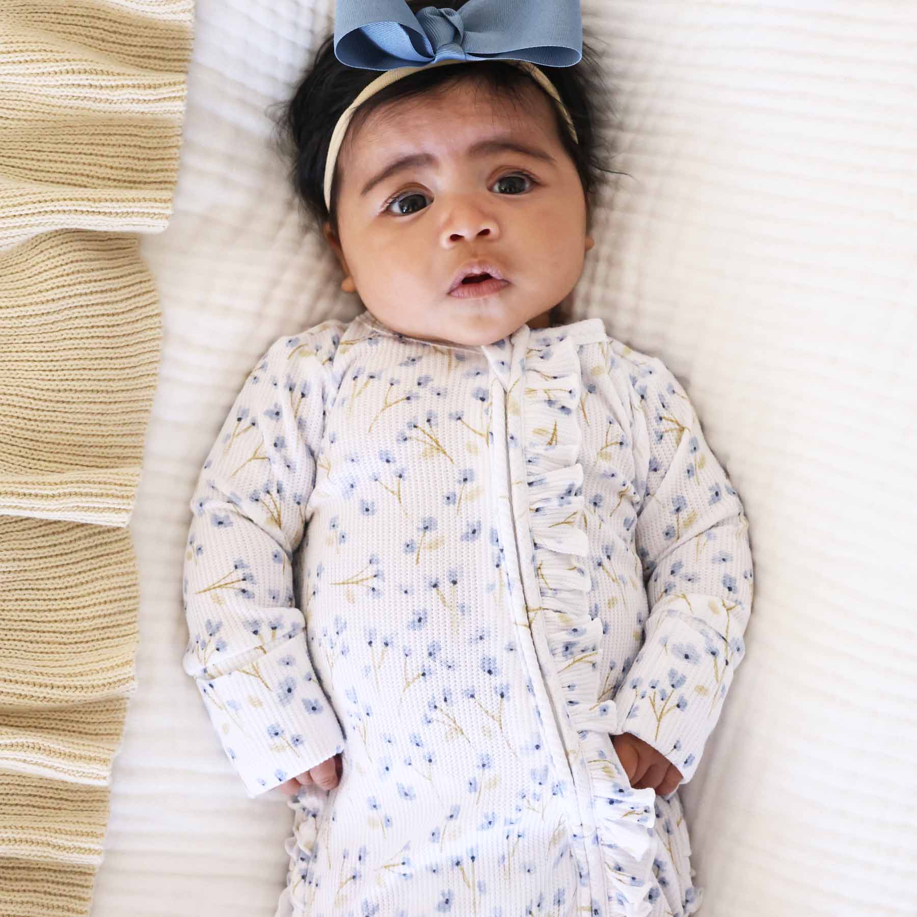  Blake's Blooms Bamboo Waffle Zipper Ruffle Footie、mySite、layawaytickets