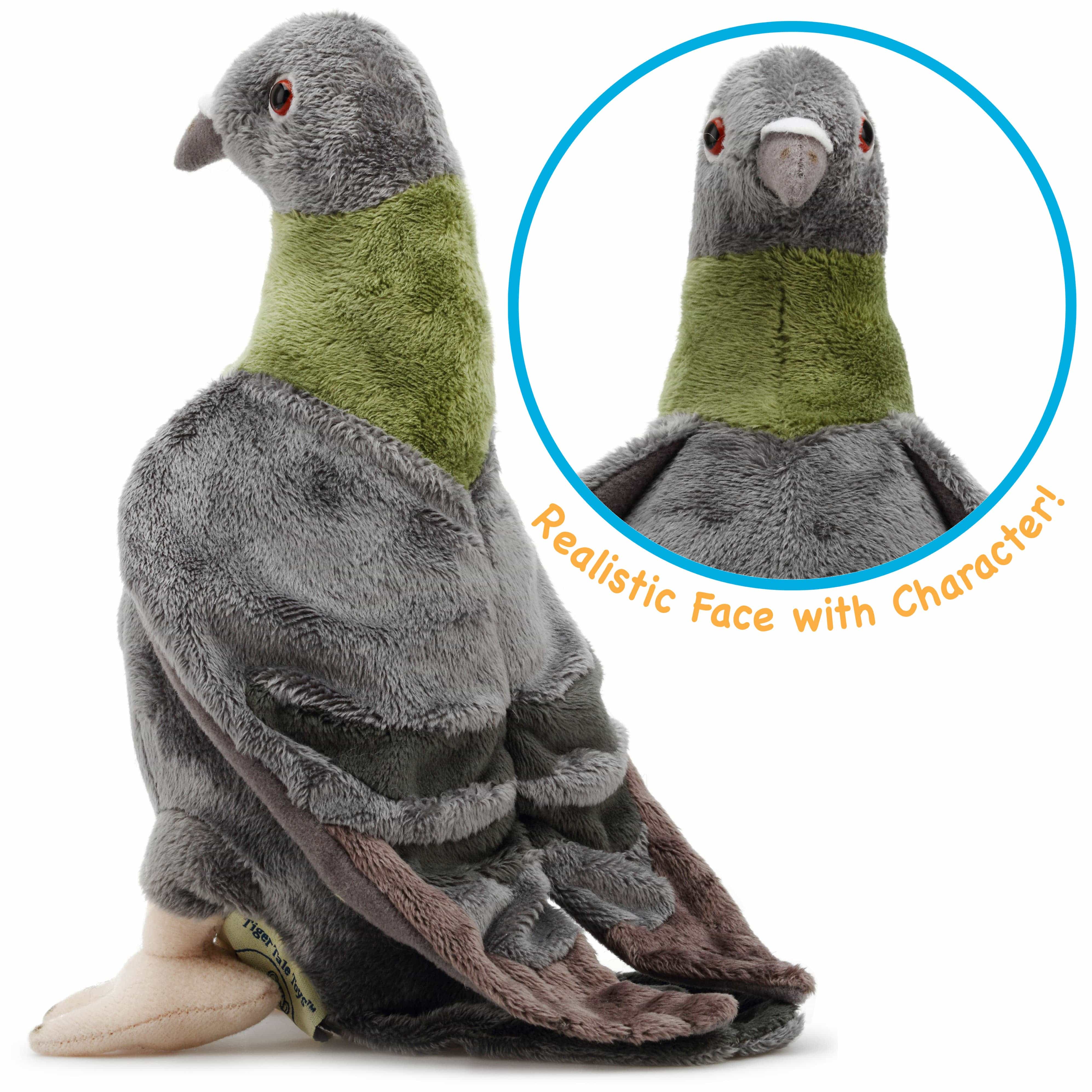 Plush Realistic Pigeon 9 Inch Stuffed Animal、mySite、g9winljtr