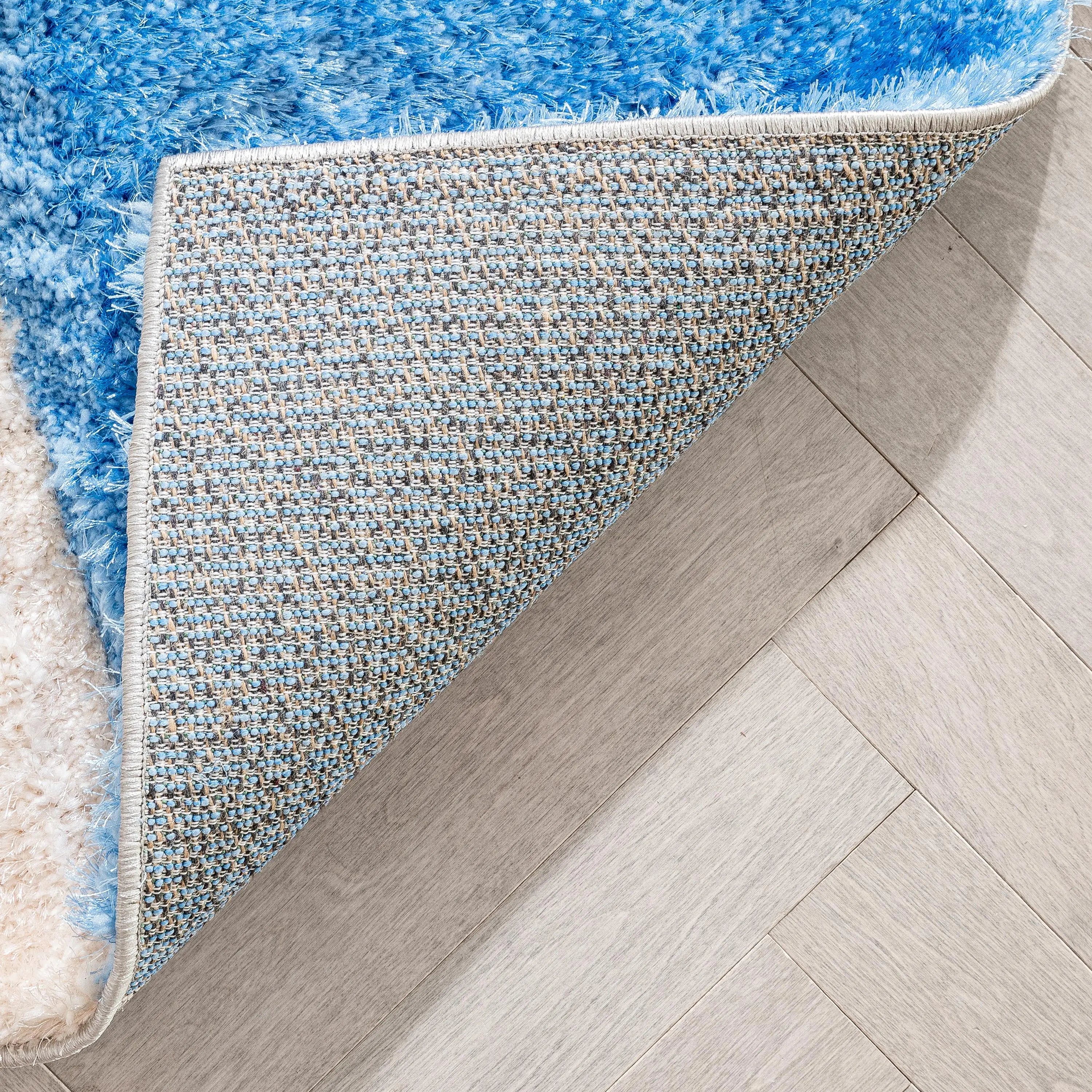 Remi Contemporary Geometric Boxes 3D Textured Shag Grey Light Blue Rug、mySite、gigharbornorthrealestate