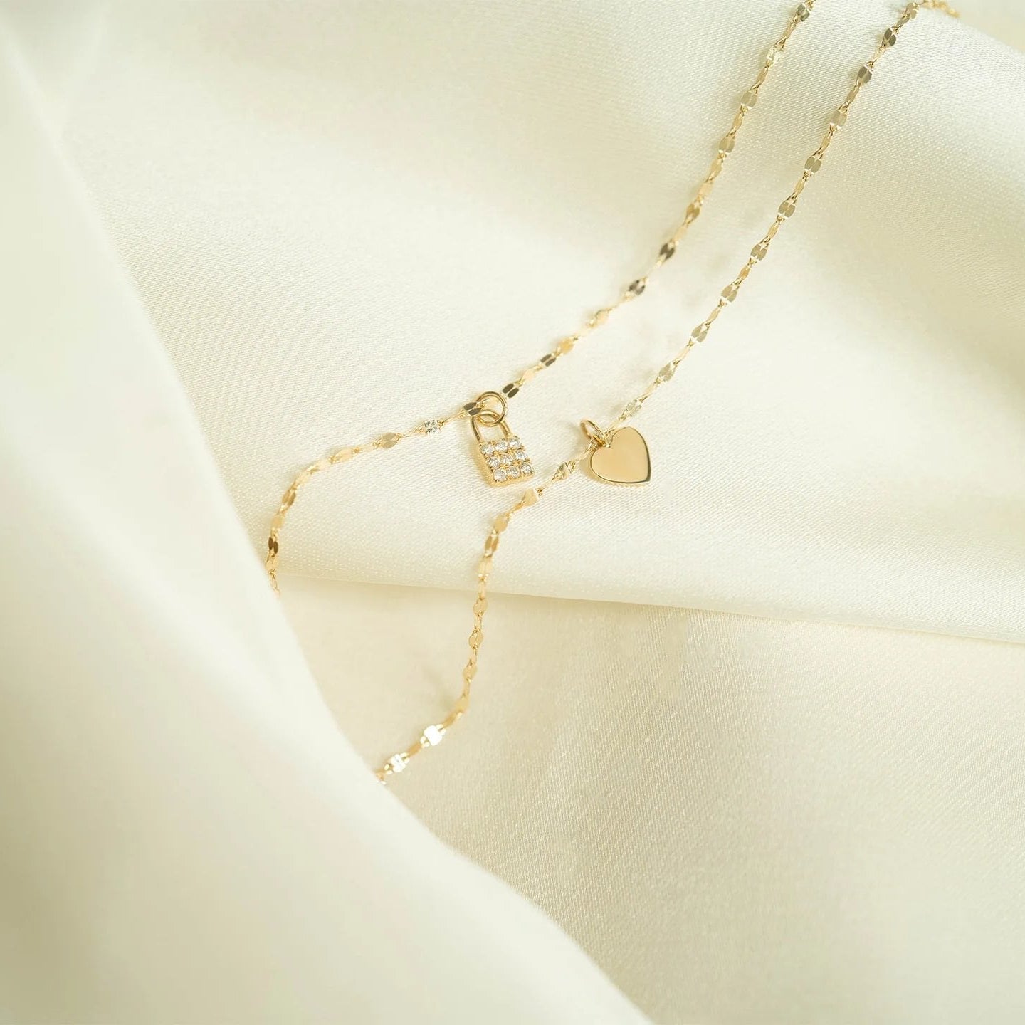 Permanent Jewelry 14K Solid Gold Heart Charm / PMJ1002、mySite、dreamappss