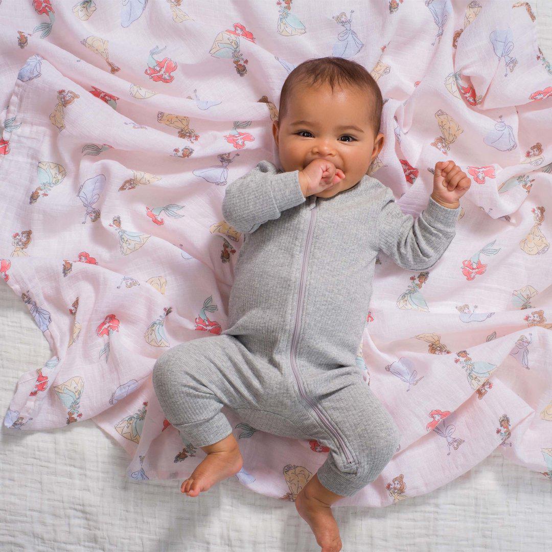  aden + anais Essentials Cotton Muslin Swaddle Blankets - Disney Princess - 4 Pack、mySite、merchandisen